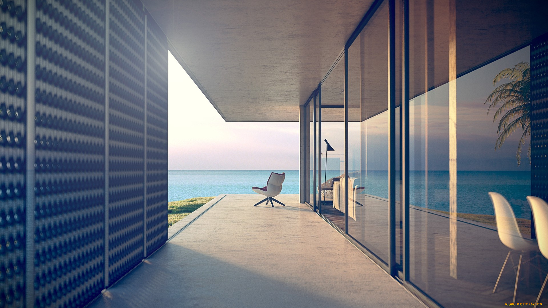 интерьер, веранды, , террасы, , балконы, море, кресло, коридор, дом