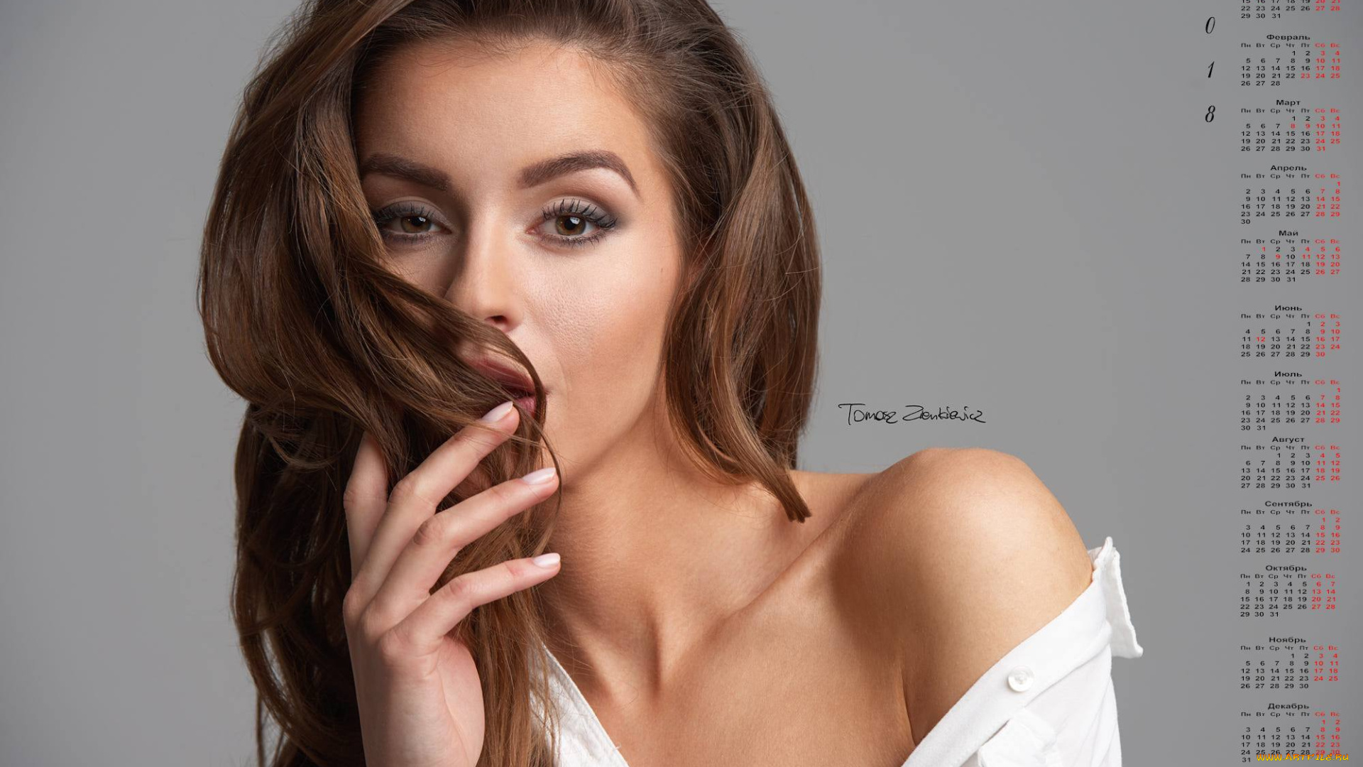 календари, девушки, взгляд, 2018