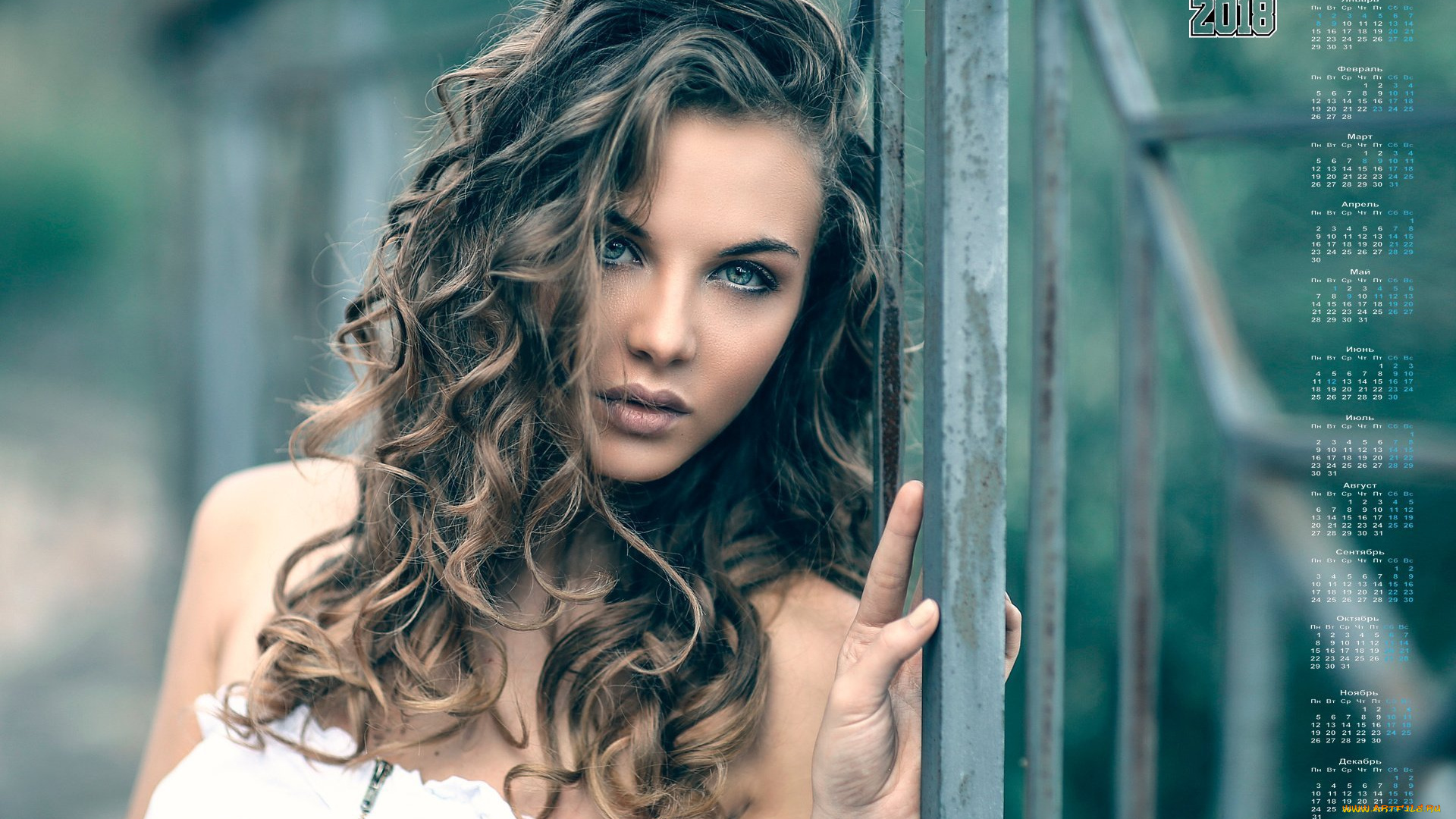 календари, девушки, взгляд, 2018, кудри