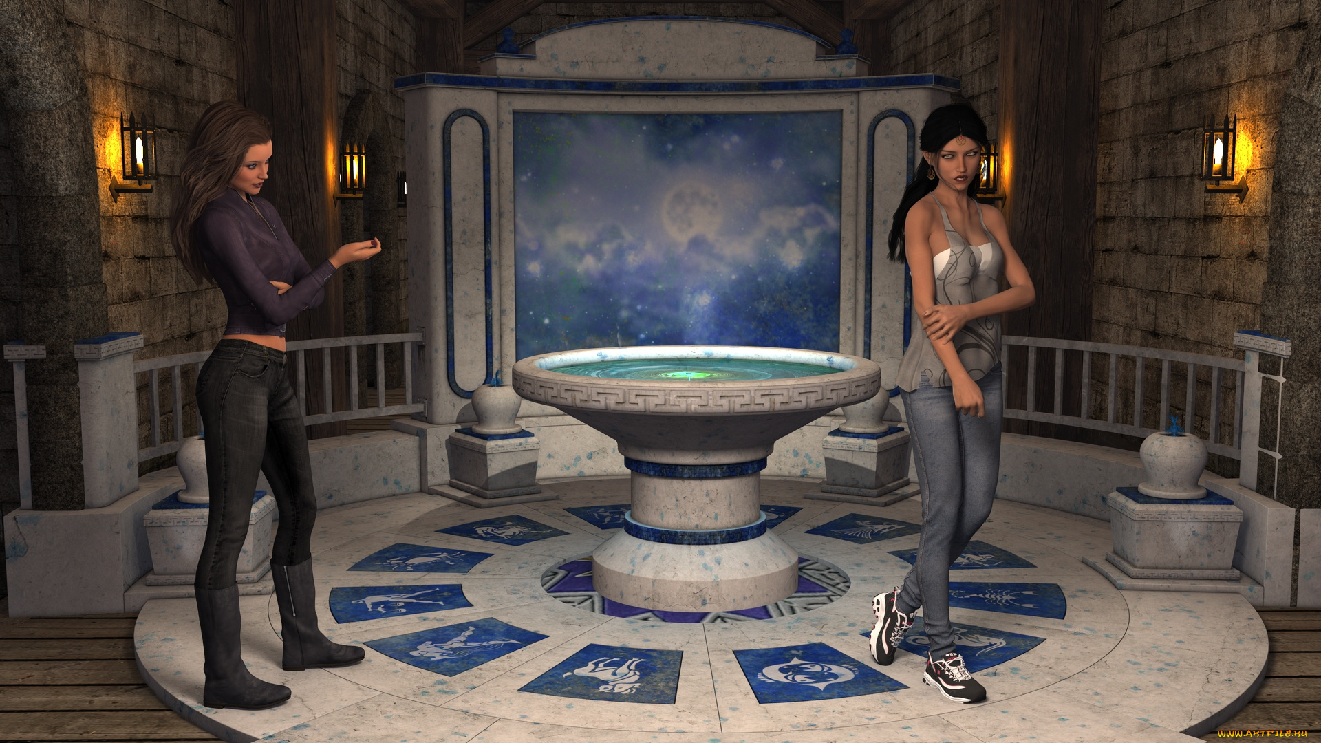 3д, графика, эльфы, , elves, взгляд, фон, эльфийка