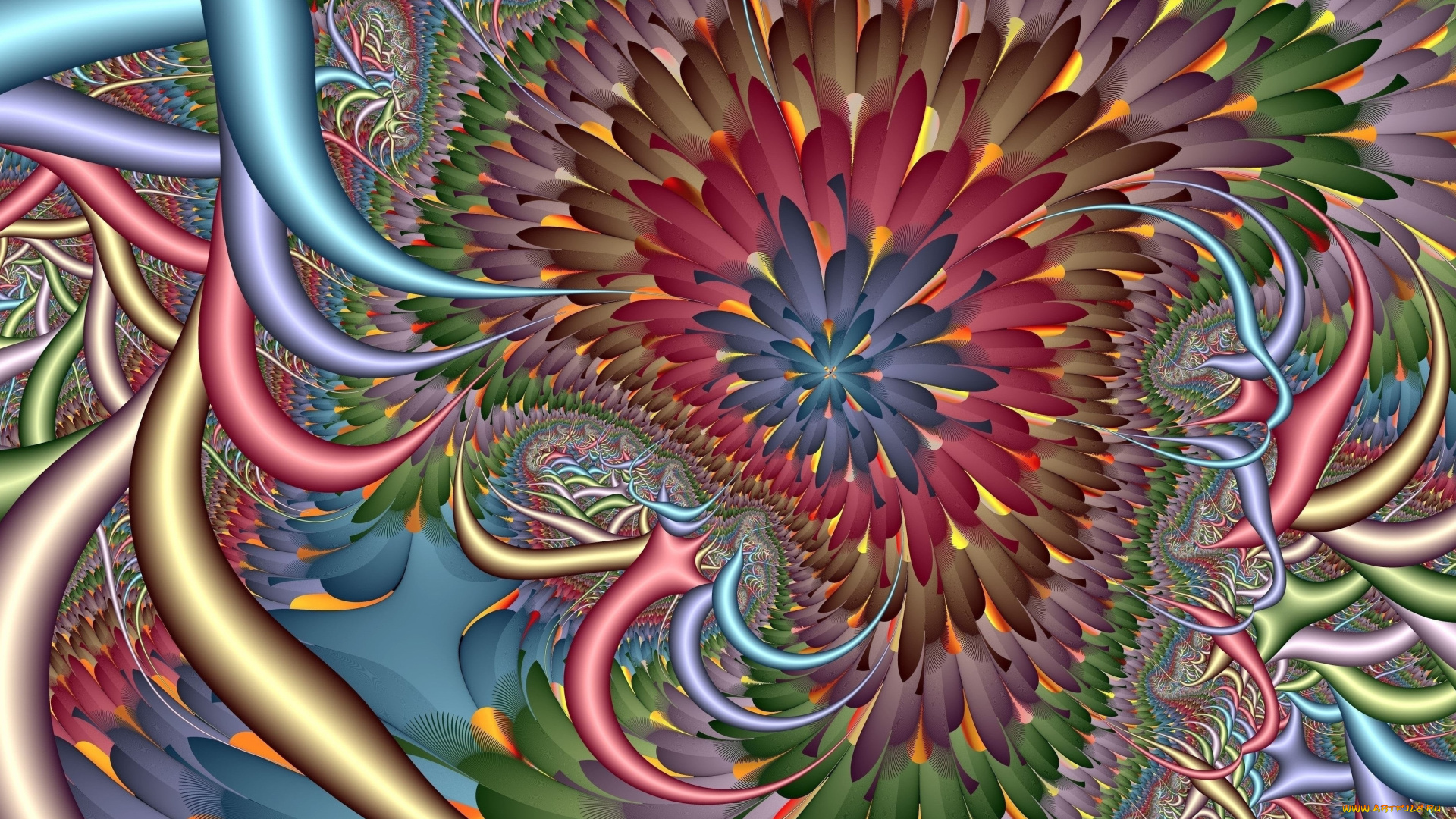 3д, графика, фракталы, , fractal, цвет, фон, узор