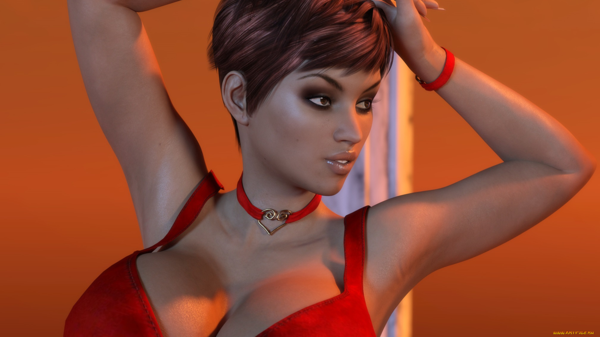 3д, графика, портрет, , portraits, фон, взгляд, девушка