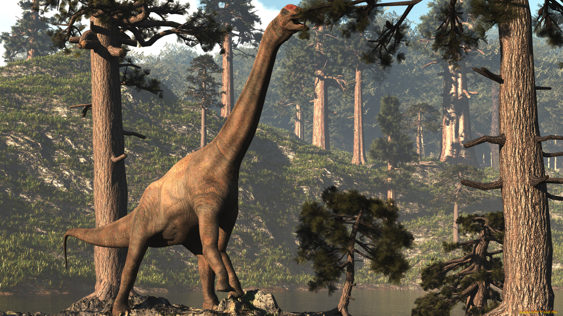 3д, графика, животные, , animals, динозавр, природа