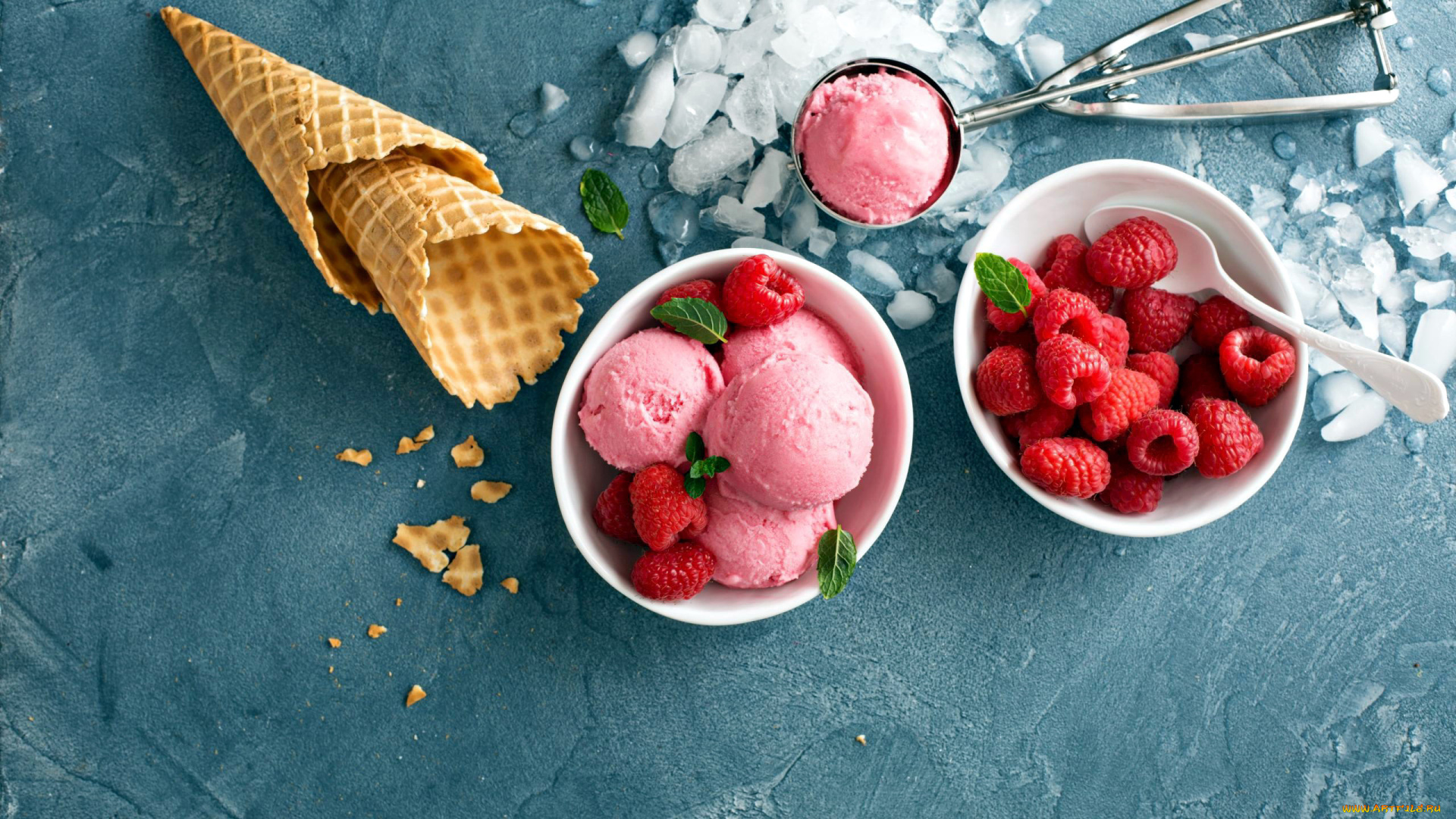 еда, мороженое, , десерты, рожок, вафельный, лед, малина
