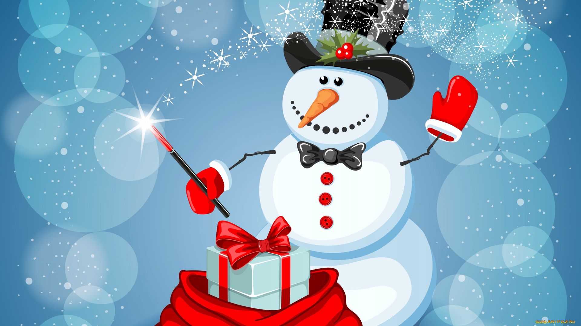 праздничные, снеговики, снежинки, снег, снеговик, подарки