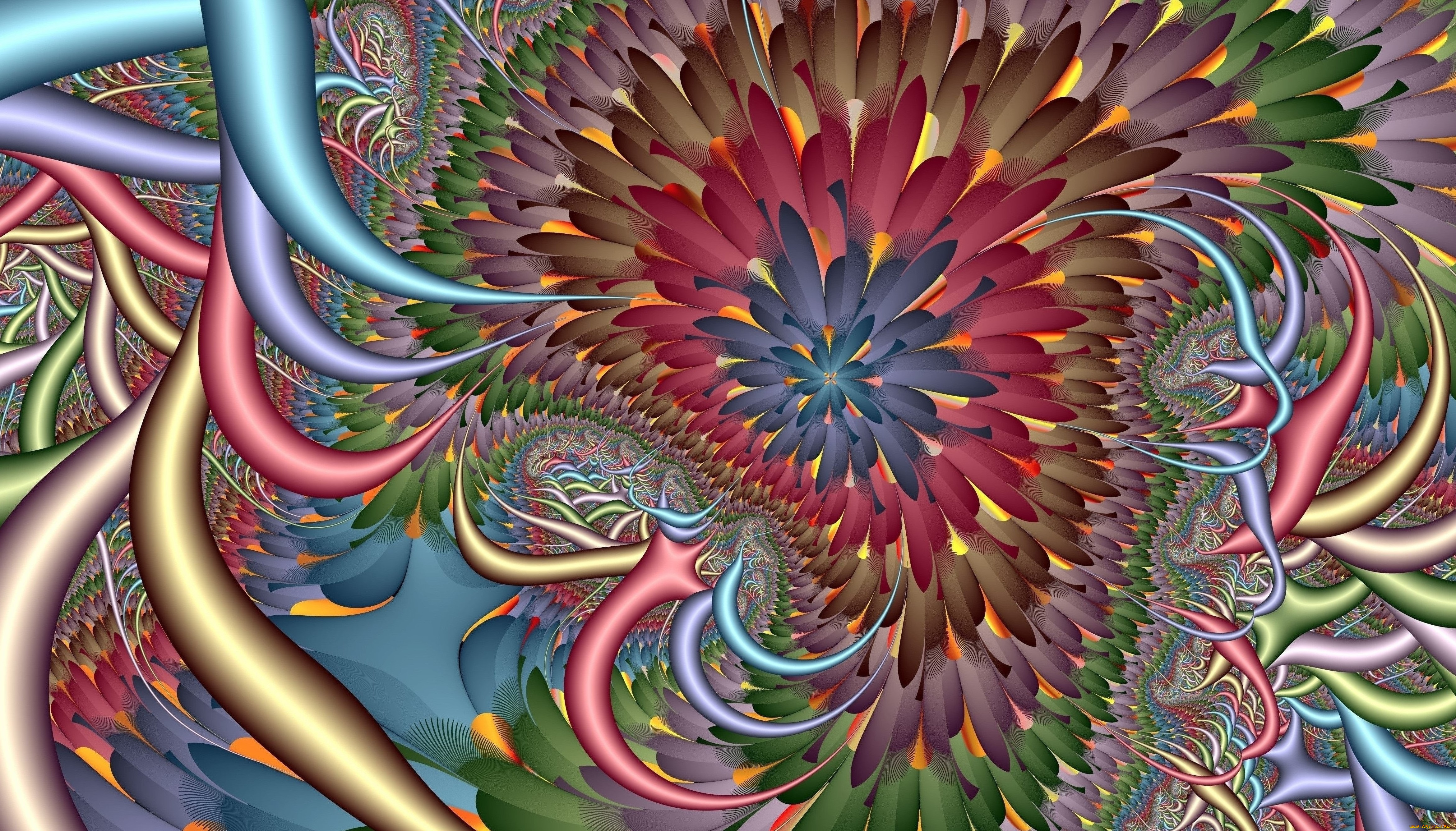 3д, графика, фракталы, , fractal, цвет, фон, узор