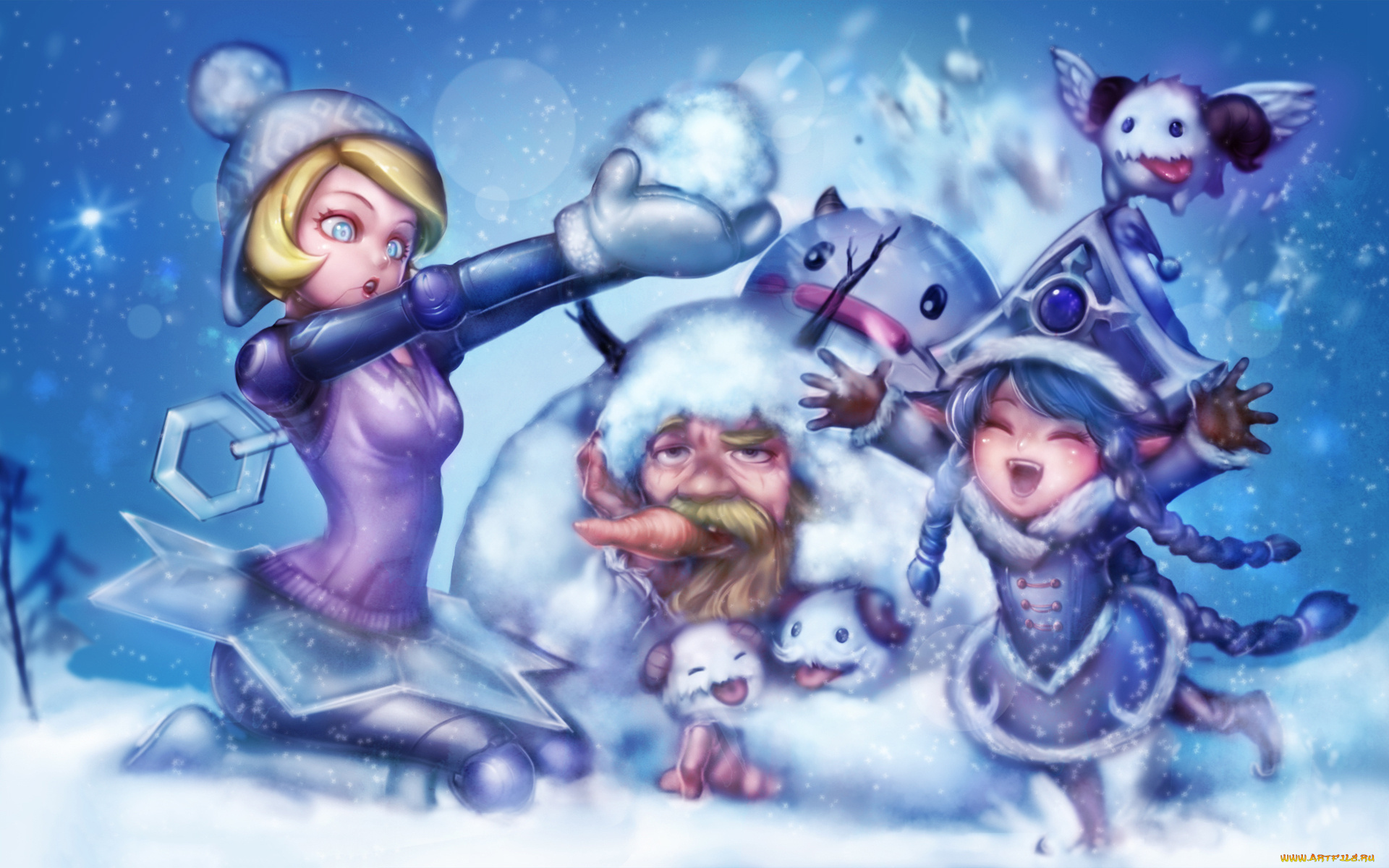 праздничные, -, разное, , новый, год, мужчина, морковка, снеговик, снег, фон, дети