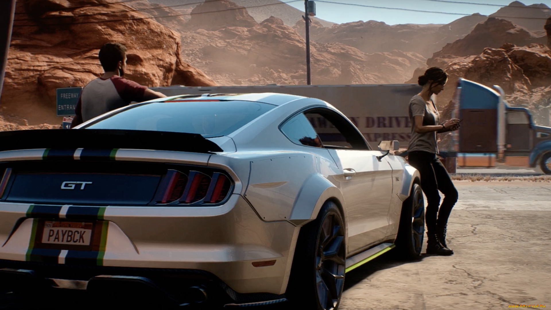 видео, игры, need, for, speed, , payback, девушка, парень, машина, грузовик