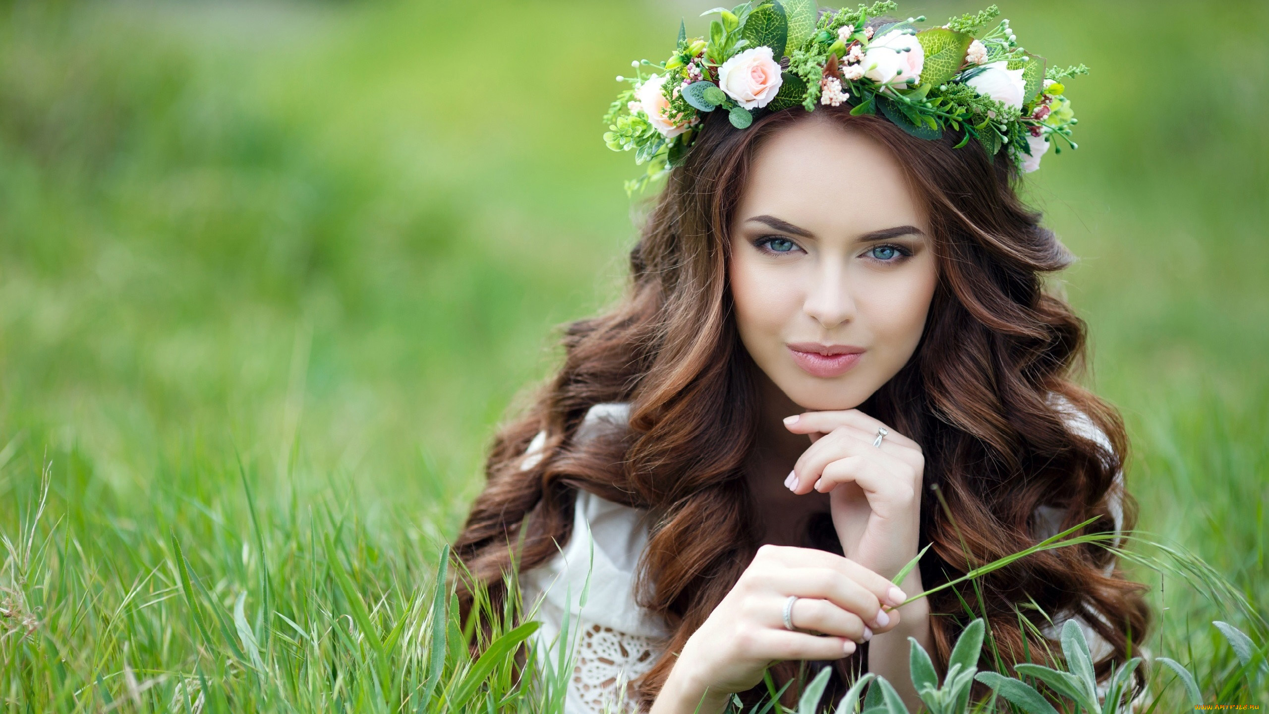 девушки, -, брюнетки, , шатенки, венок