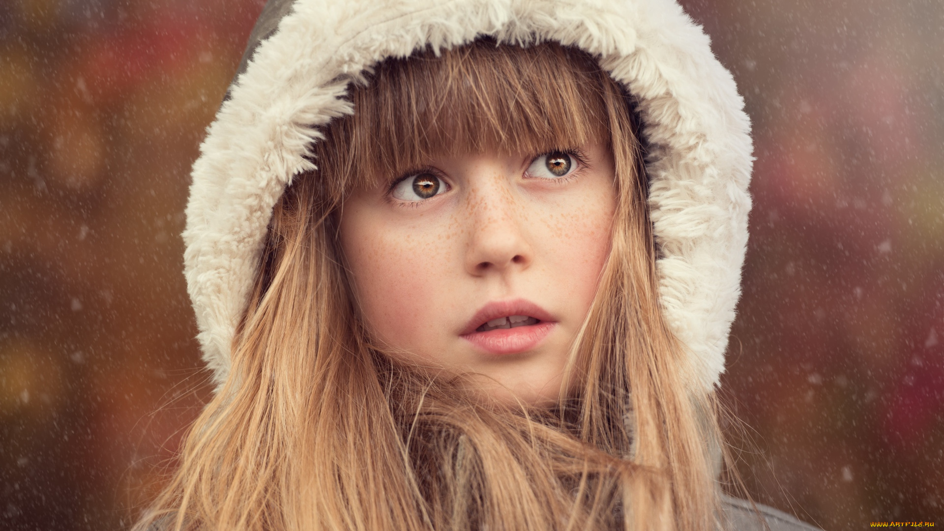 разное, дети, девочка, лицо, капюшон