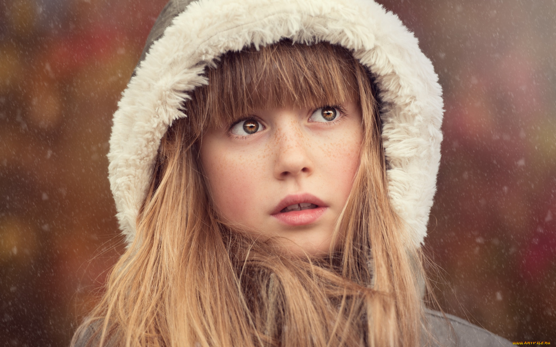 разное, дети, девочка, лицо, капюшон