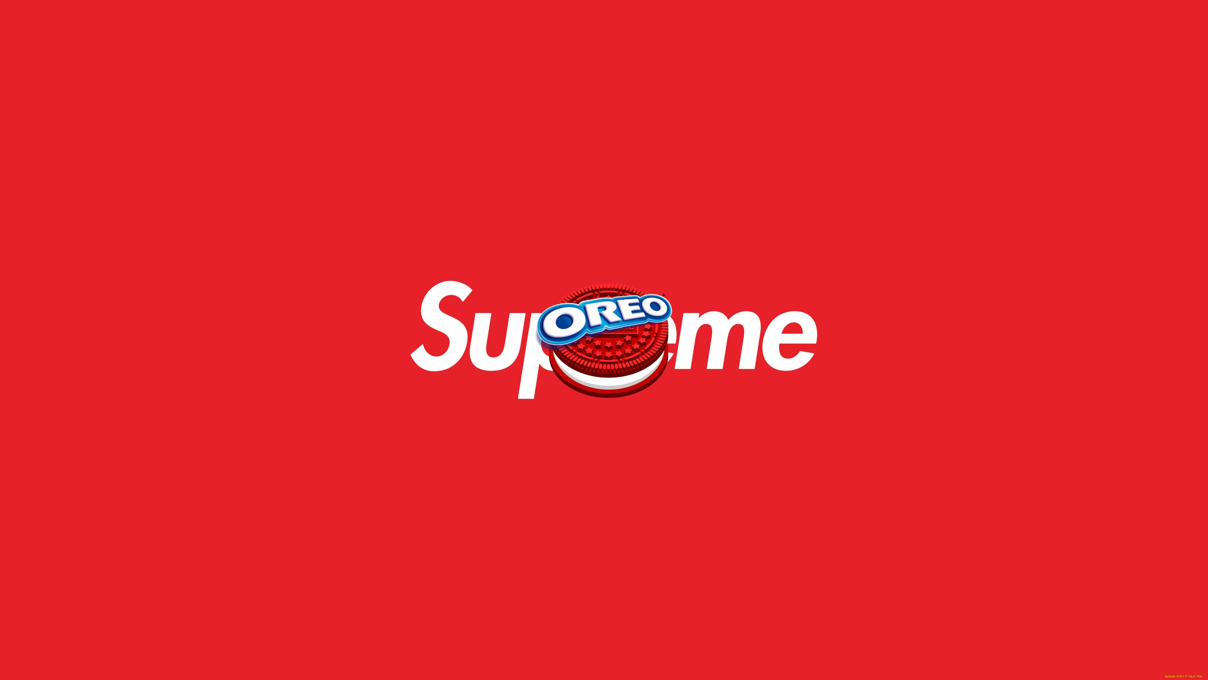 бренды, -, другое, печенье, supreme, oreo, красный, фон, бренд