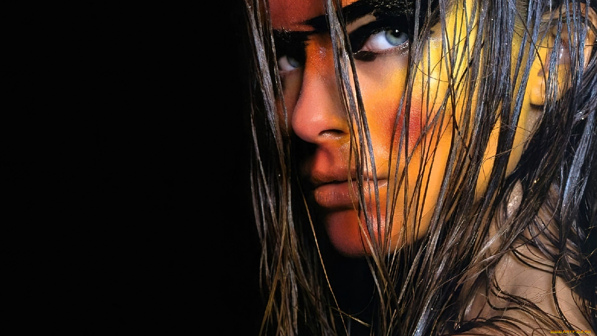 девушки, filippa, hamilton, модель, лицо, макияж, креатив