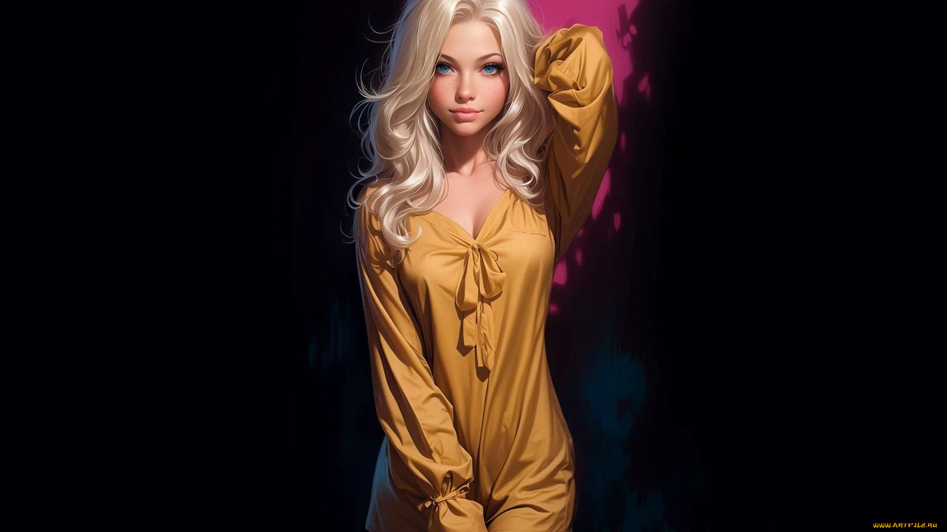 рисованное, люди, девушка, нейросеть