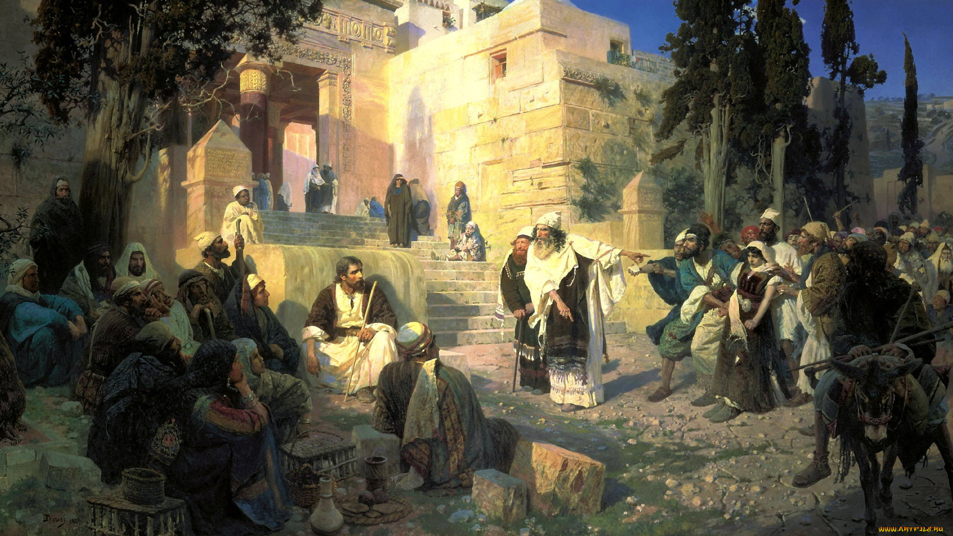 рисованное, василий, поленов, пoлeнoв, василий, христос, и, грешница