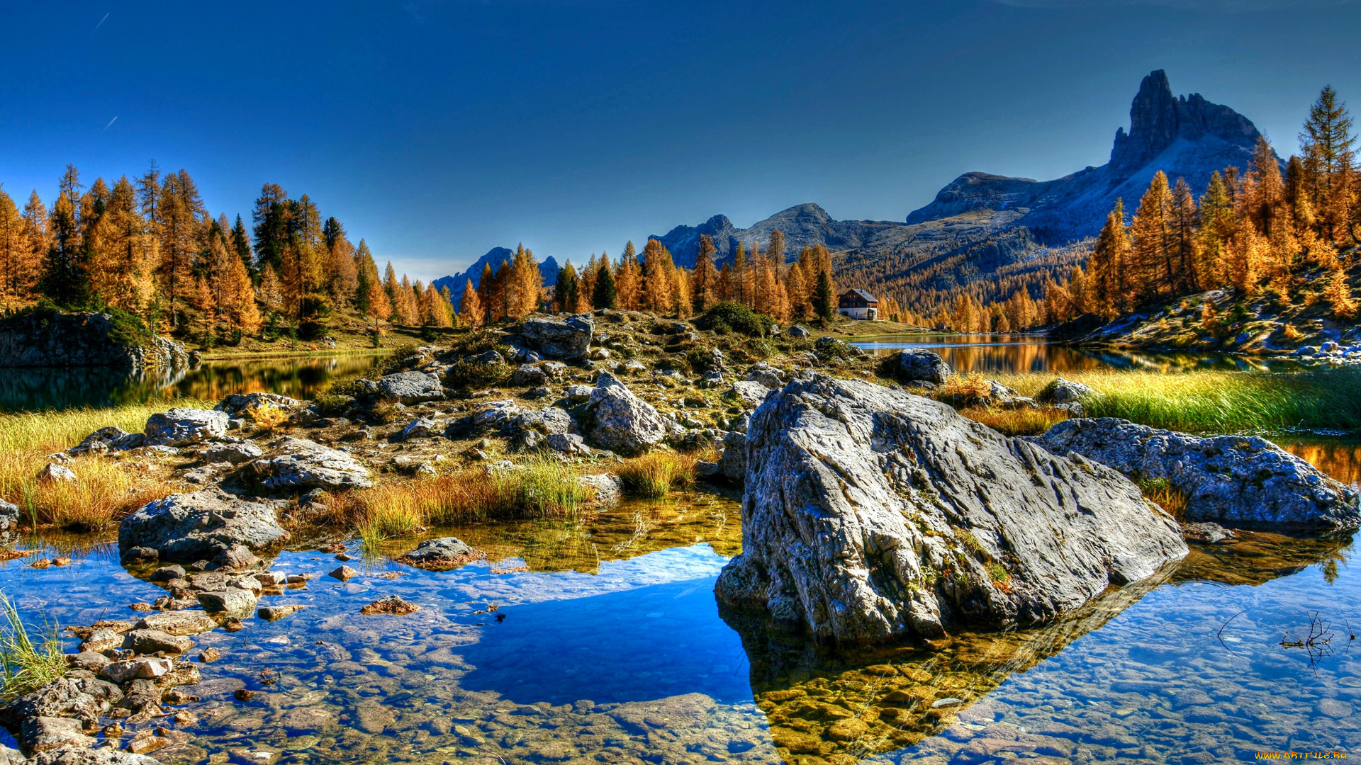 природа, реки, озера, горы, лес, осень, озеро, камни