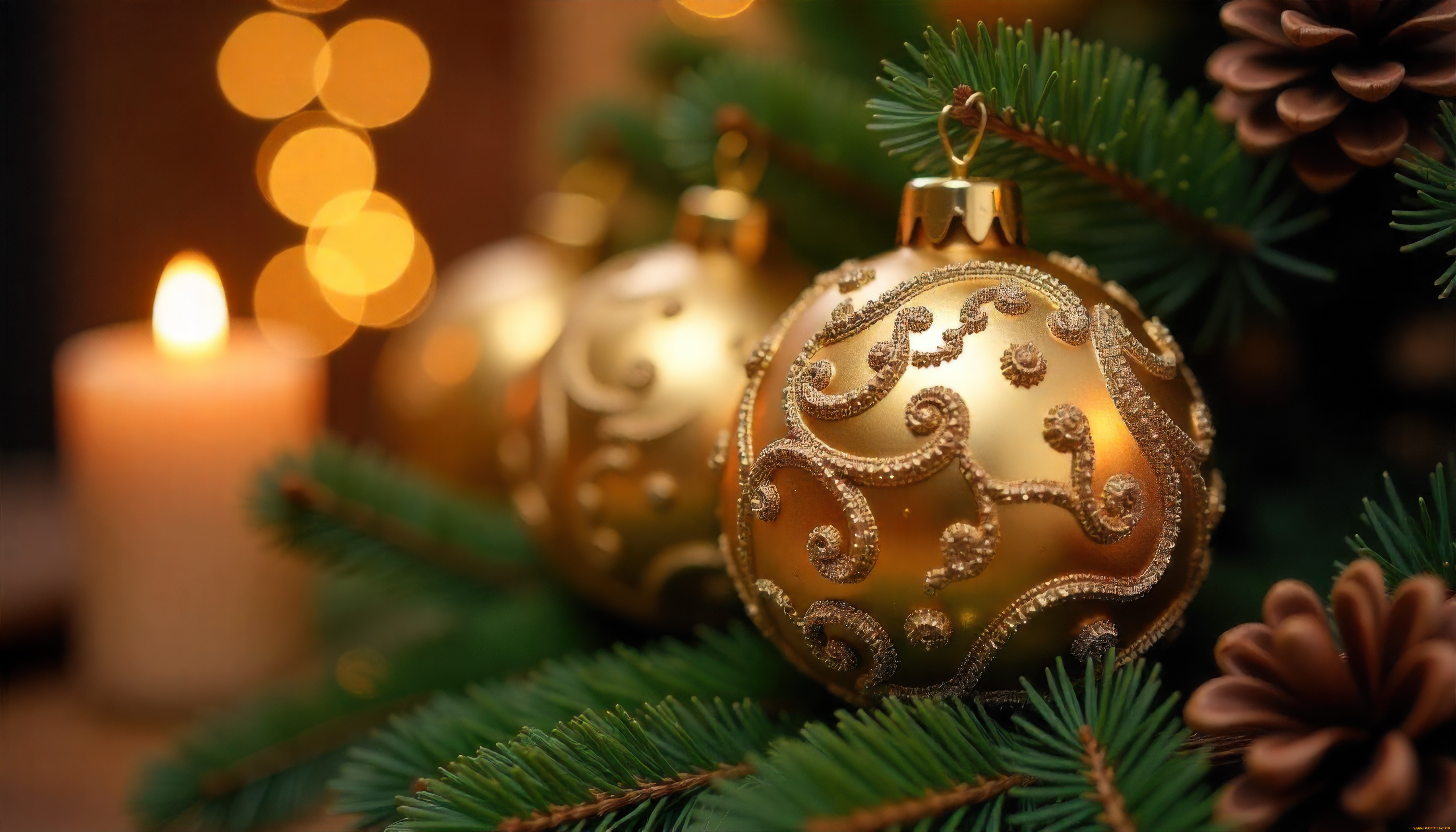 праздничные, шары, новогодняя