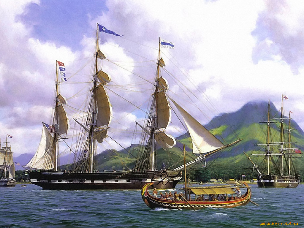 mark, myers, the, eclipse, off, anjer, 25, april, 1832, корабли, рисованные