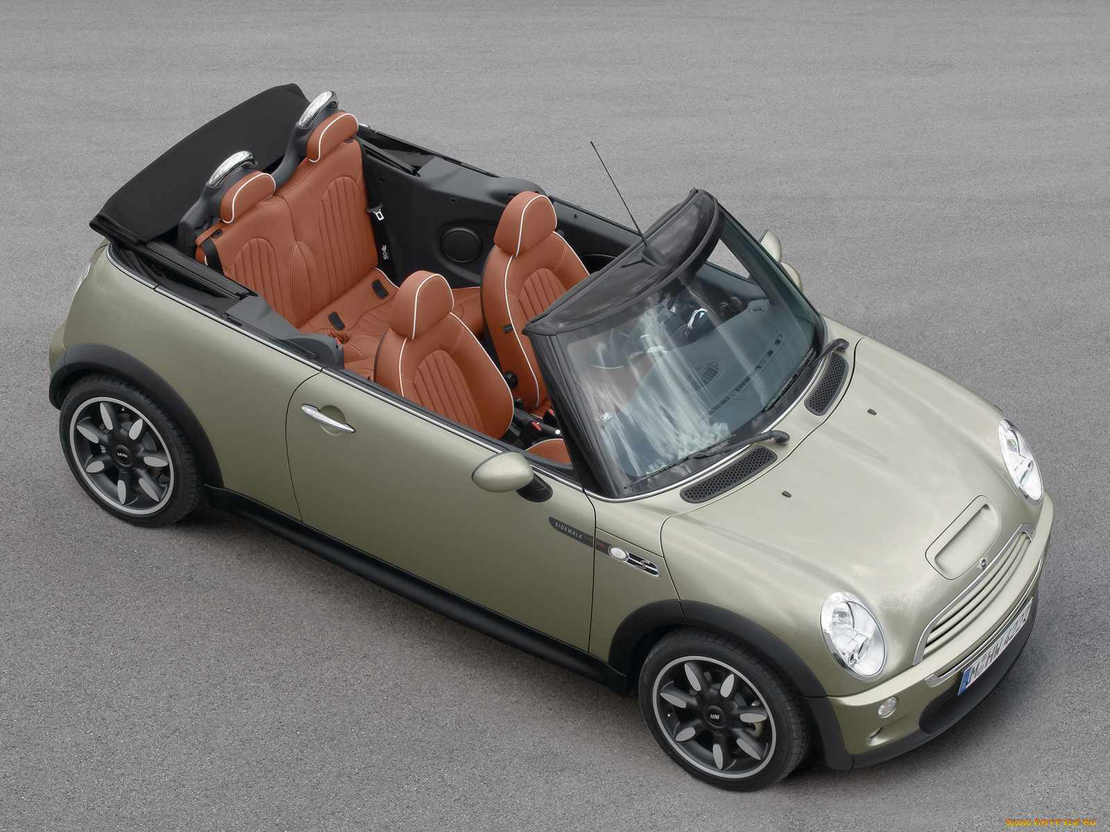 2007, mini, convertible, sidewalk, автомобили