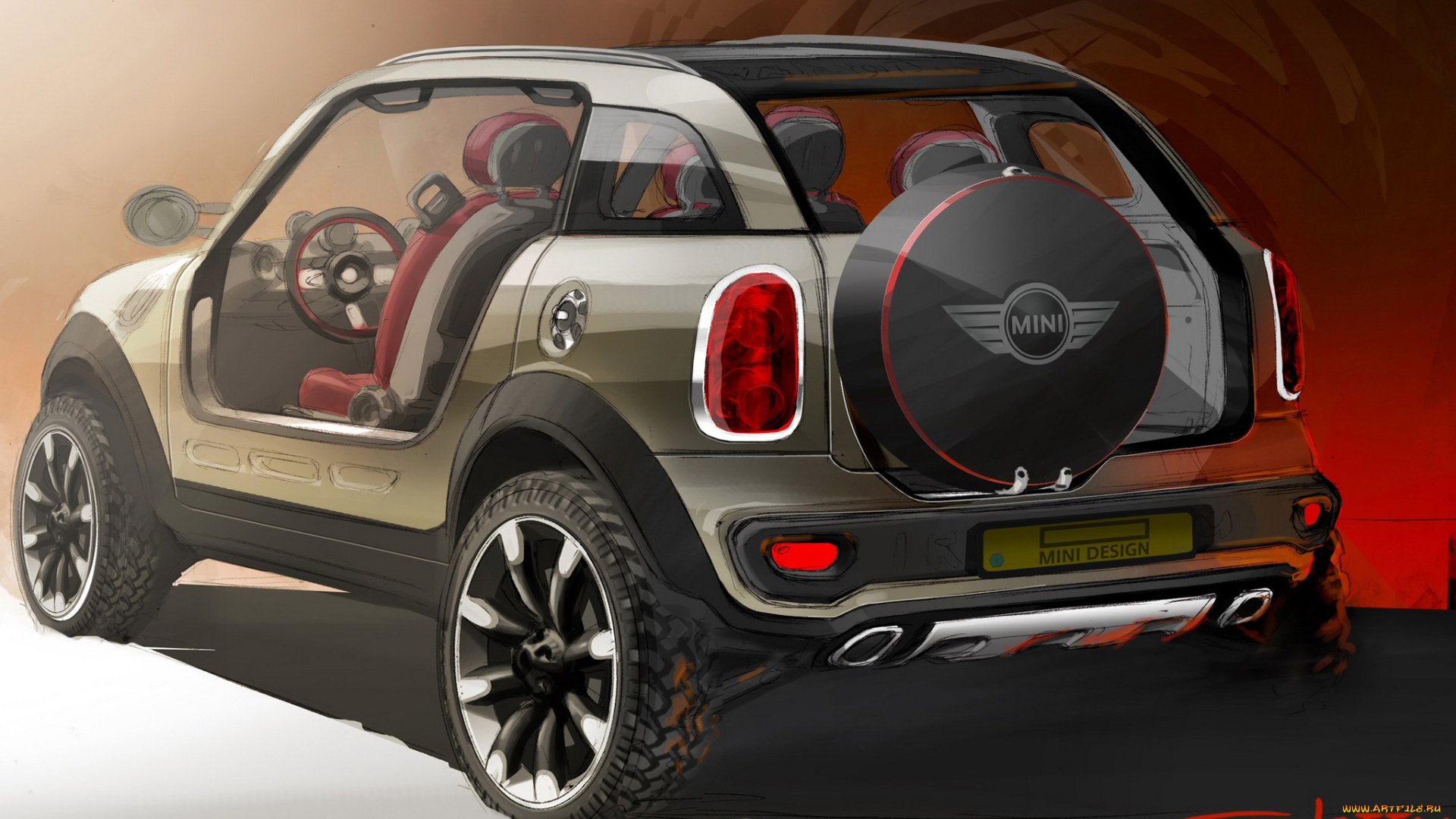 автомобили, рисованные