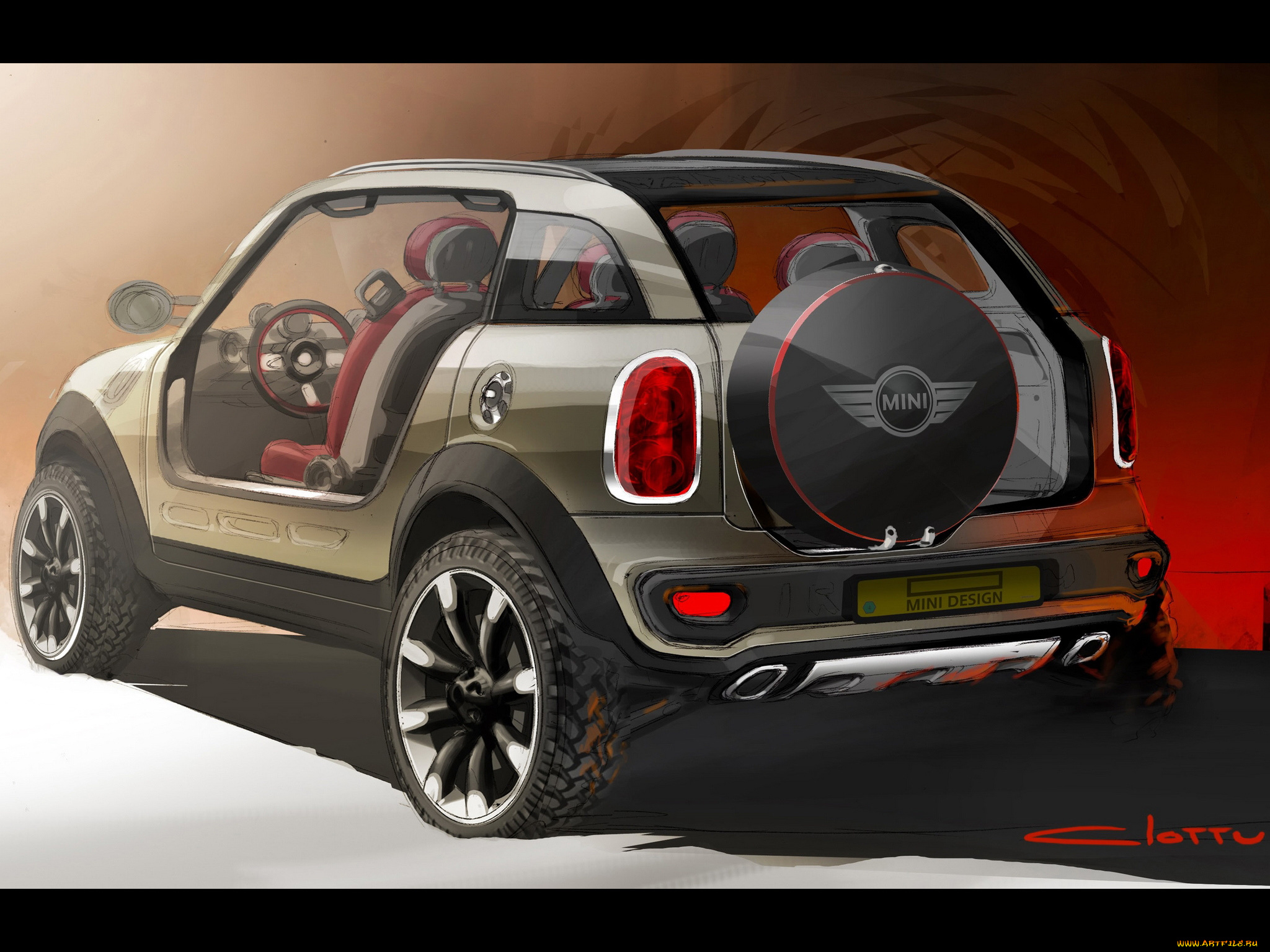 автомобили, рисованные