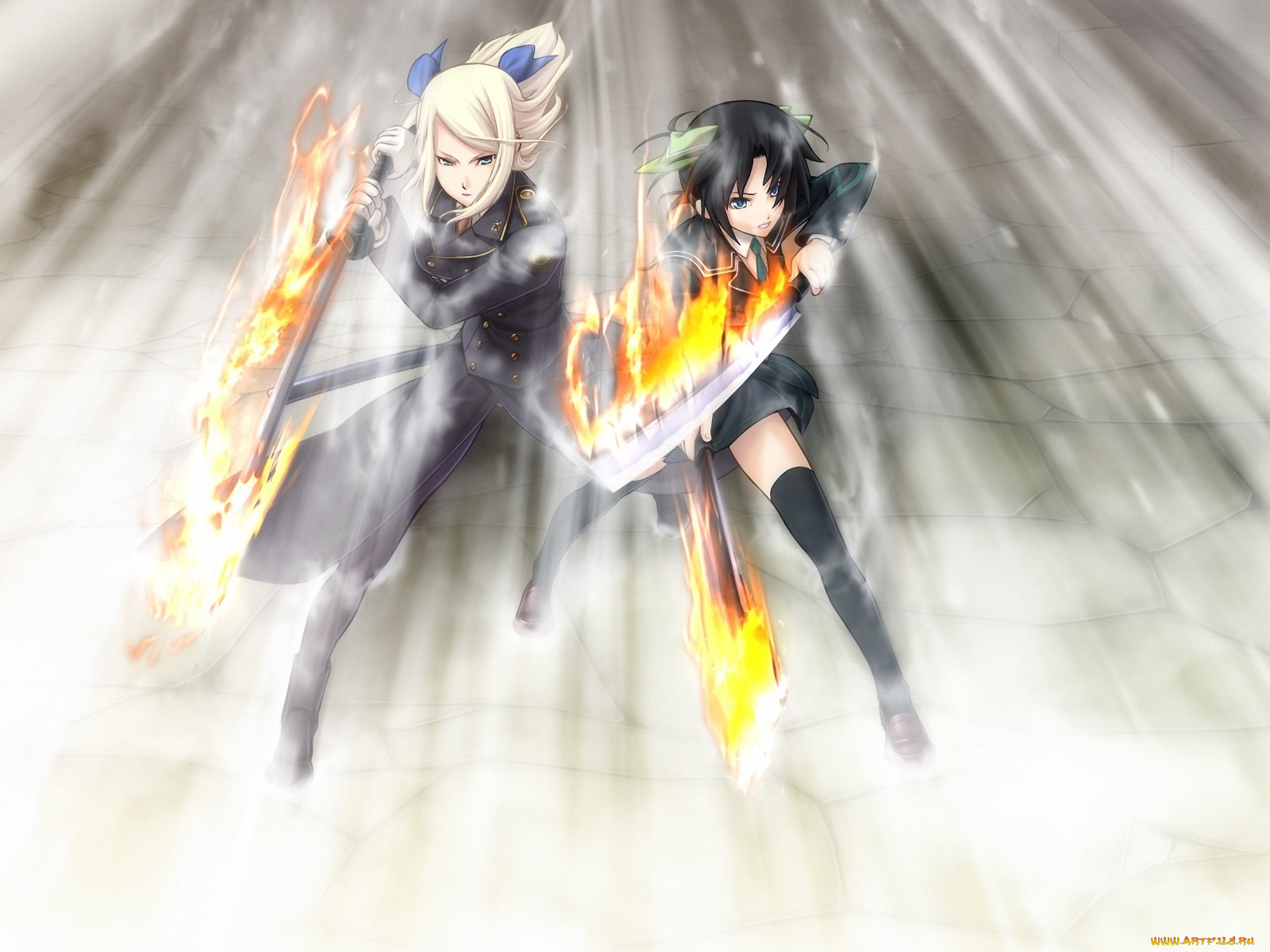 аниме, weapon, blood, technology