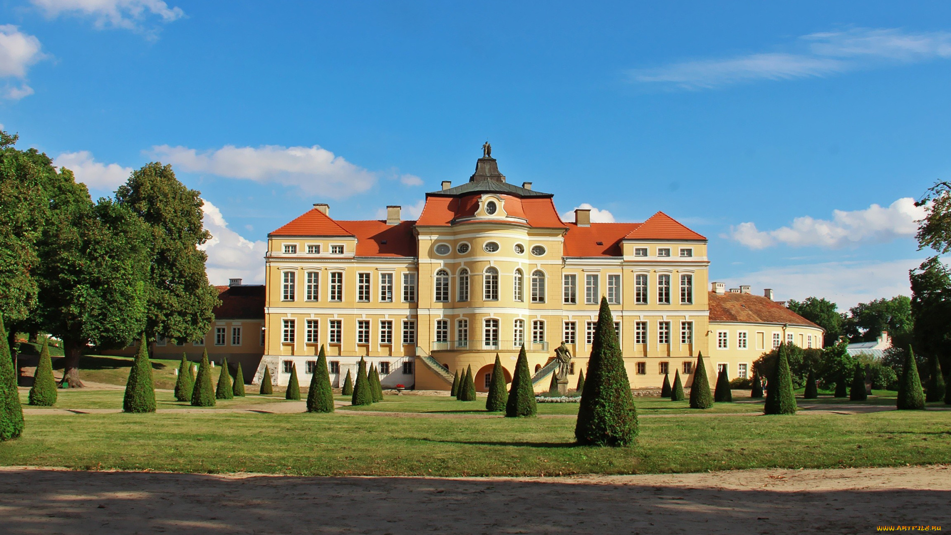 города, дворцы, замки, крепости, замок, деревья, rogalin, poland