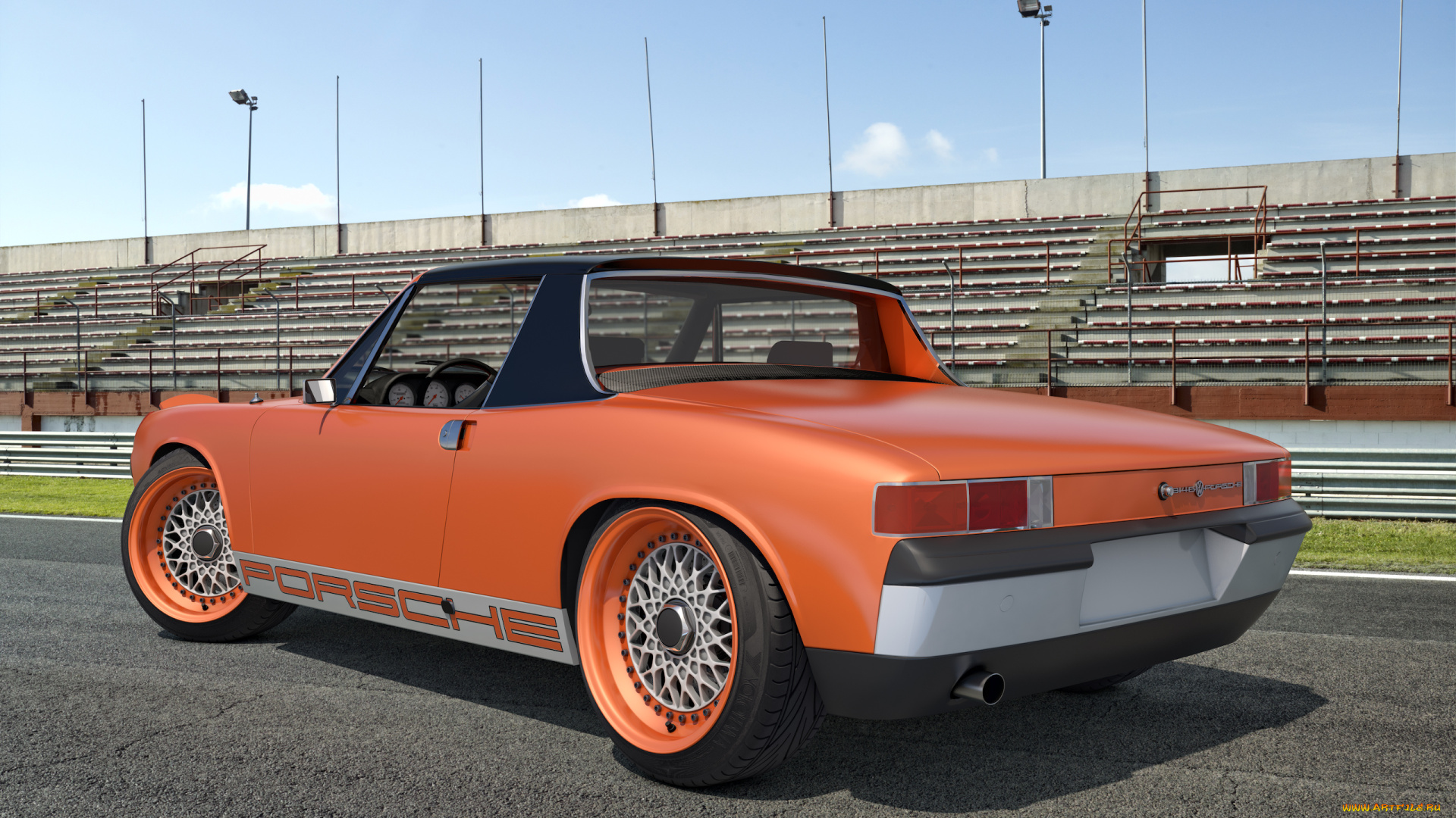 автомобили, 3д, 1970, porsche, 914