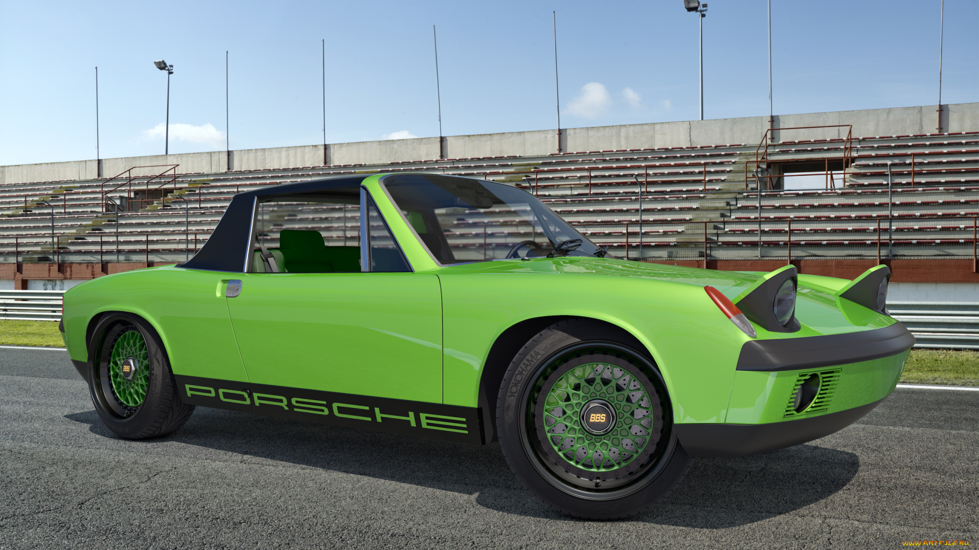 автомобили, 3д, 1970, porsche, 914