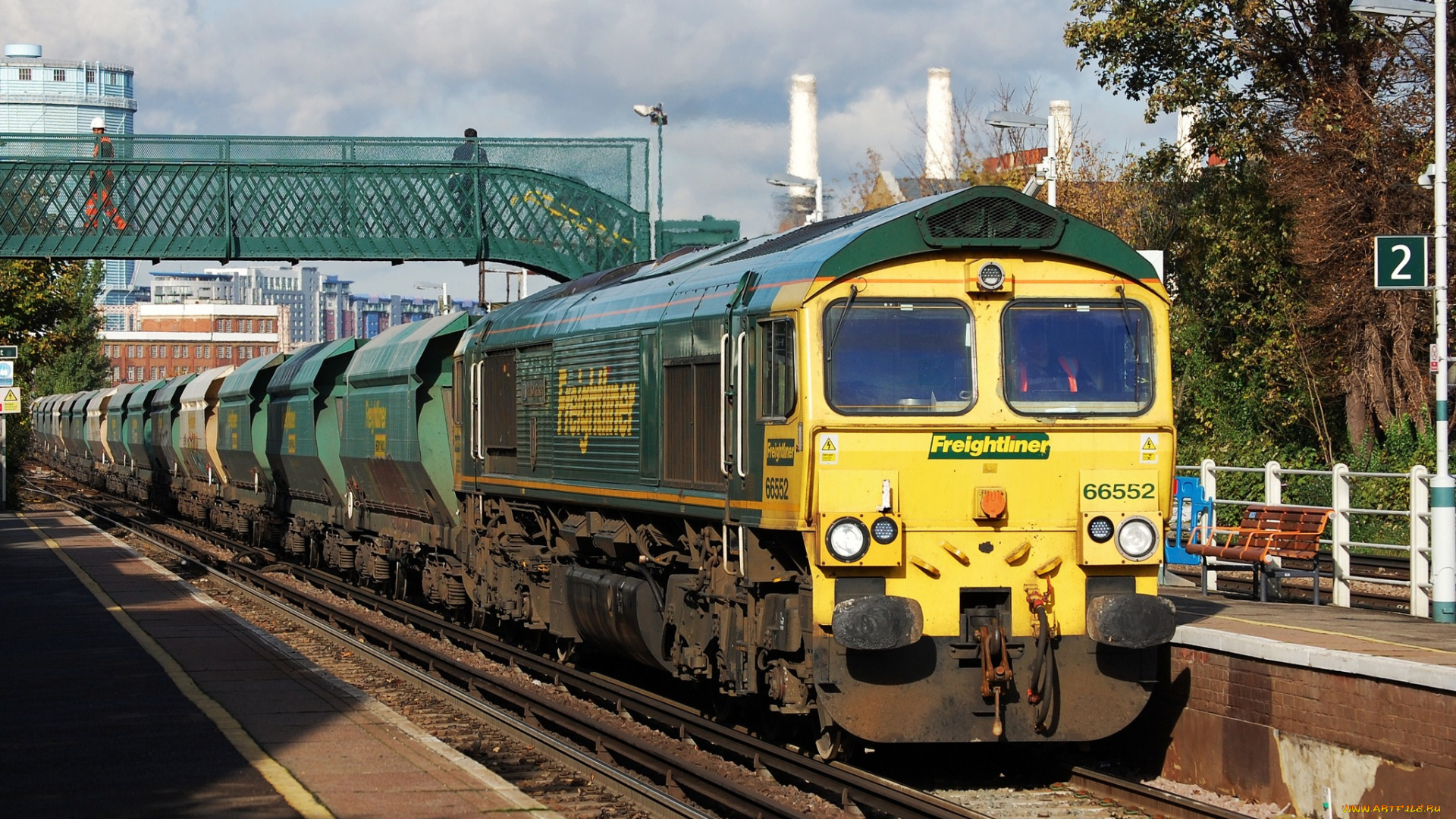 техника, поезда, грузовой, состав, вагоны, локомотив, железная, дорога, рельсы