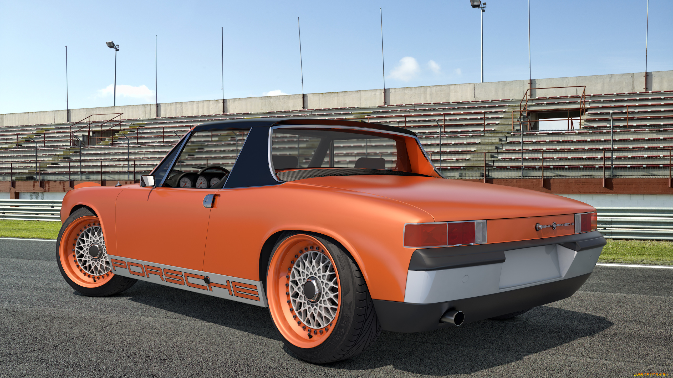 автомобили, 3д, 1970, porsche, 914