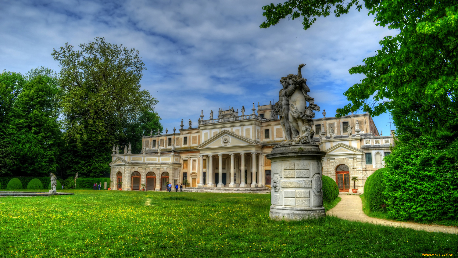 города, -, дворцы, , замки, , крепости, парк, дворец, статуя