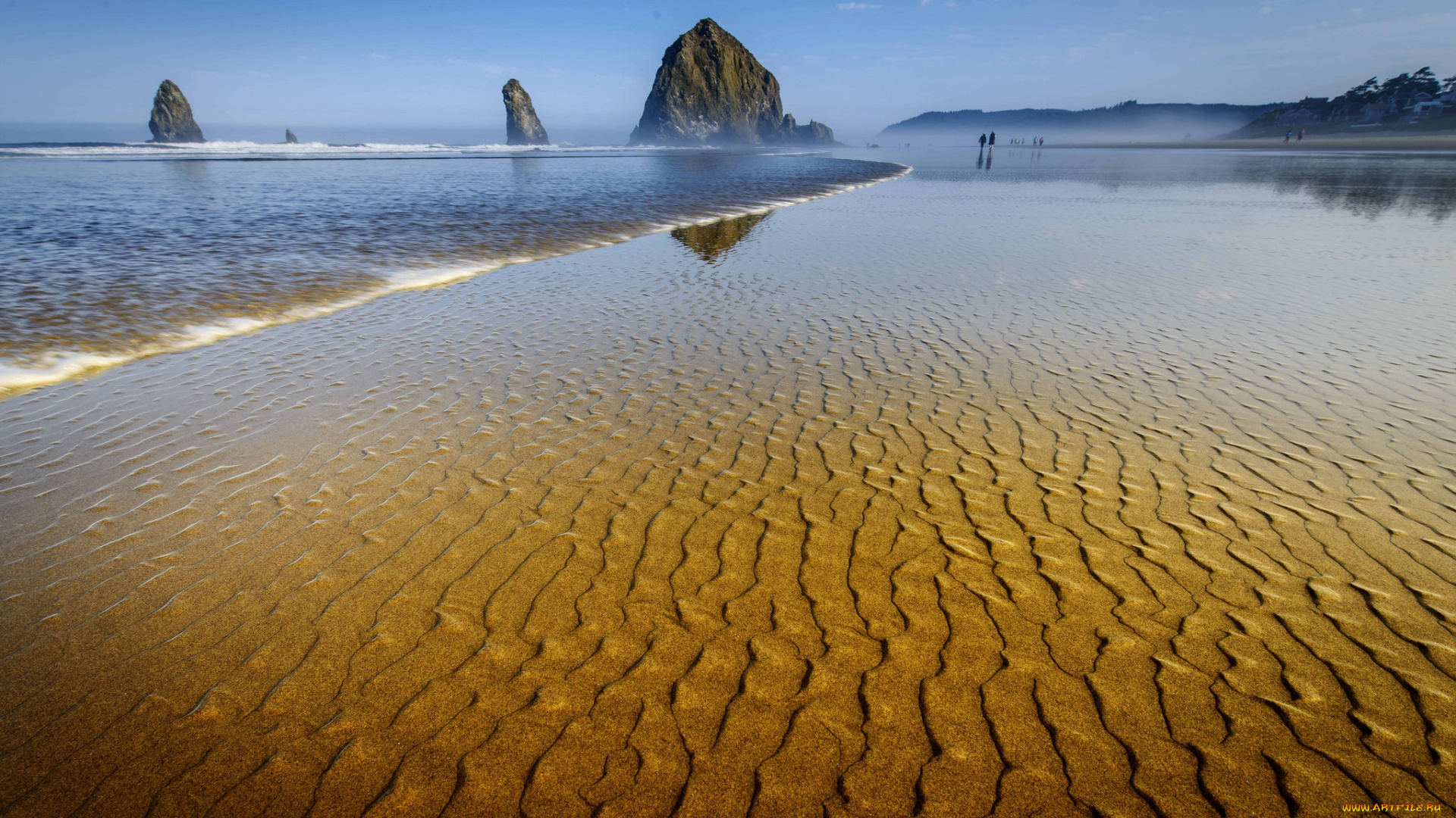 природа, побережье, скалы, берег, небо, море, отлив