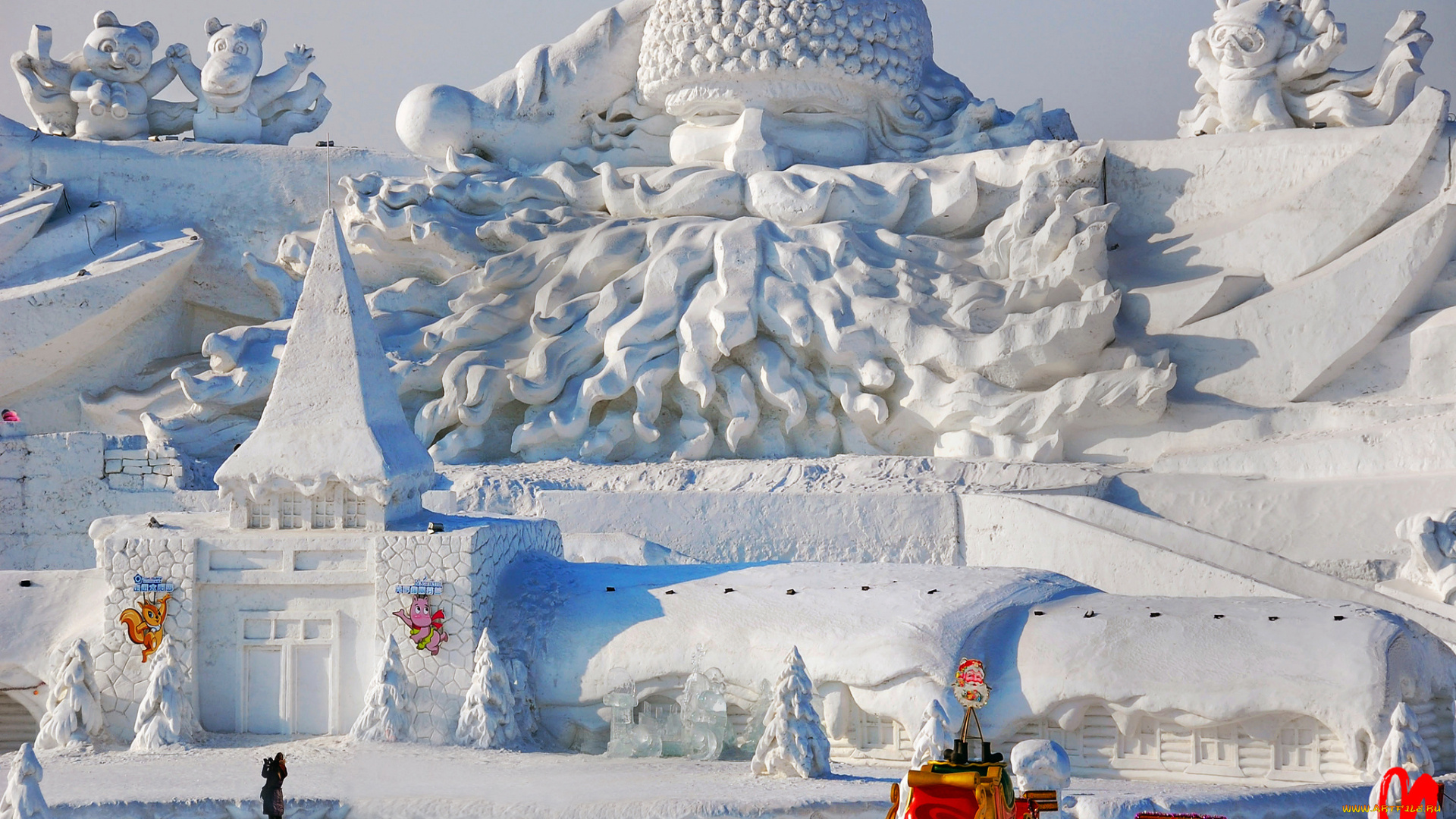 разное, фигуры, из, песка, , льда, и, снега, фигуры, крепость, снег