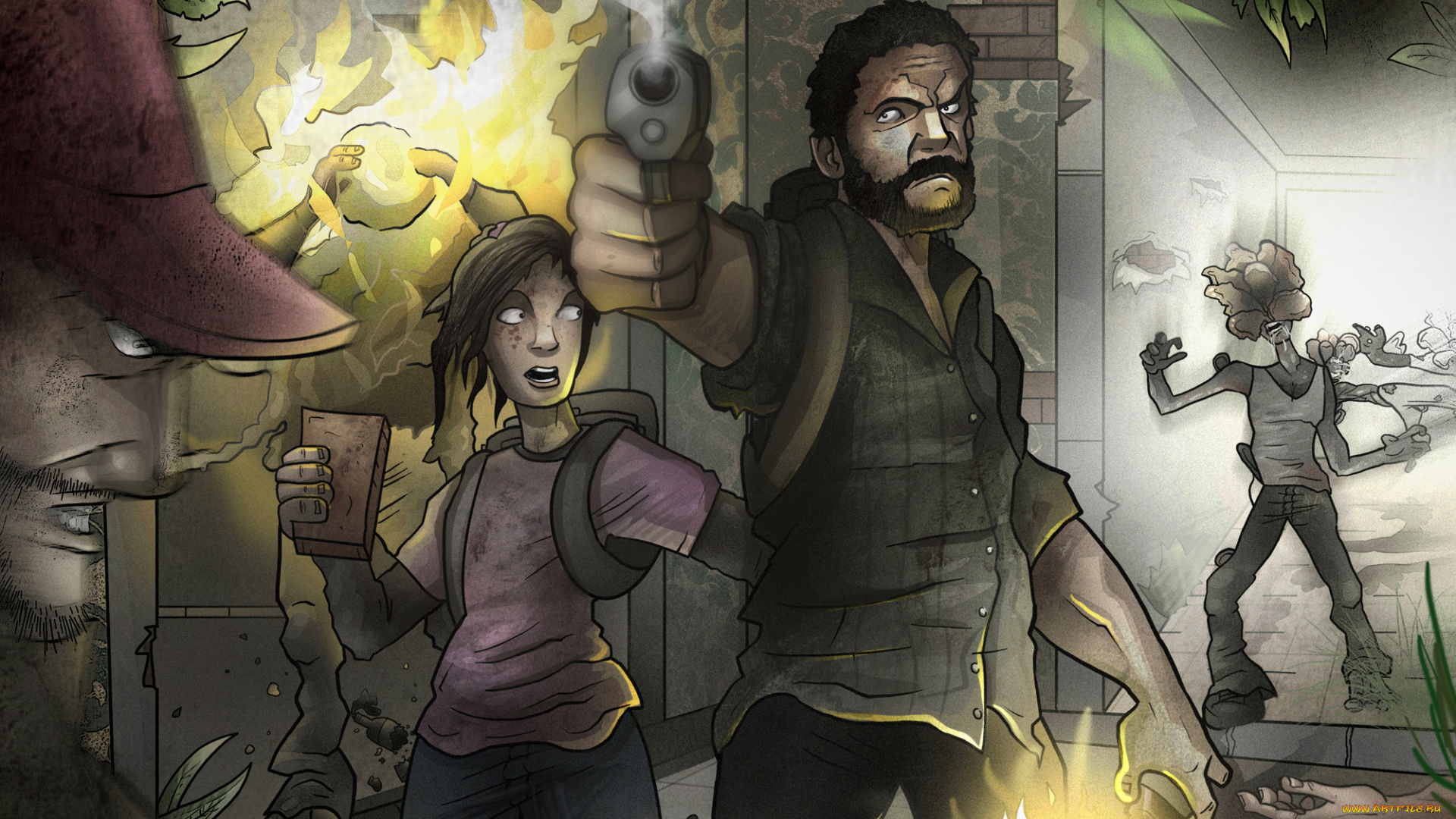 видео, игры, the, last, of, us, арт, элли, джоэл, экшен, игра, us, of, last, the