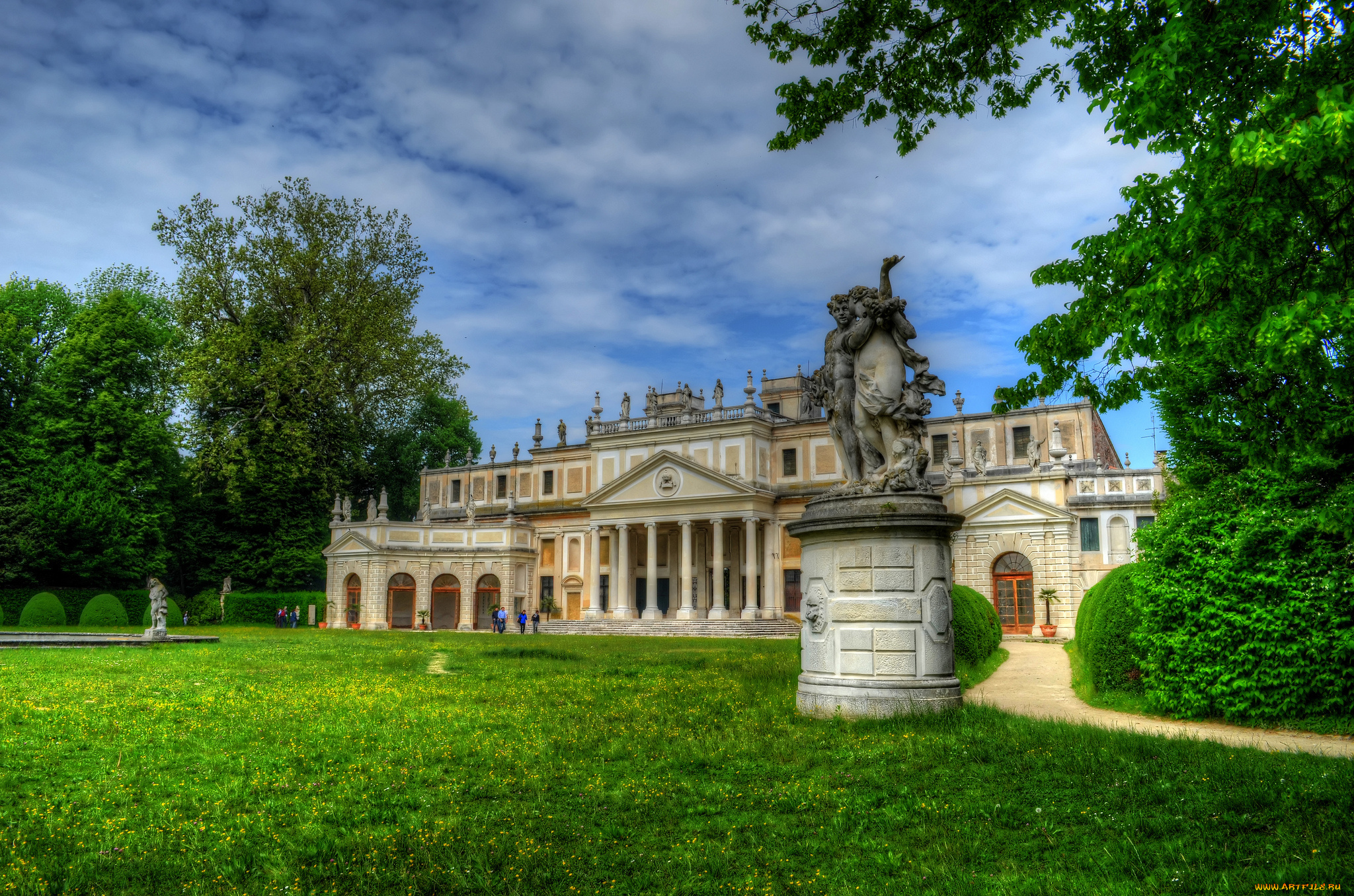 города, -, дворцы, , замки, , крепости, парк, дворец, статуя