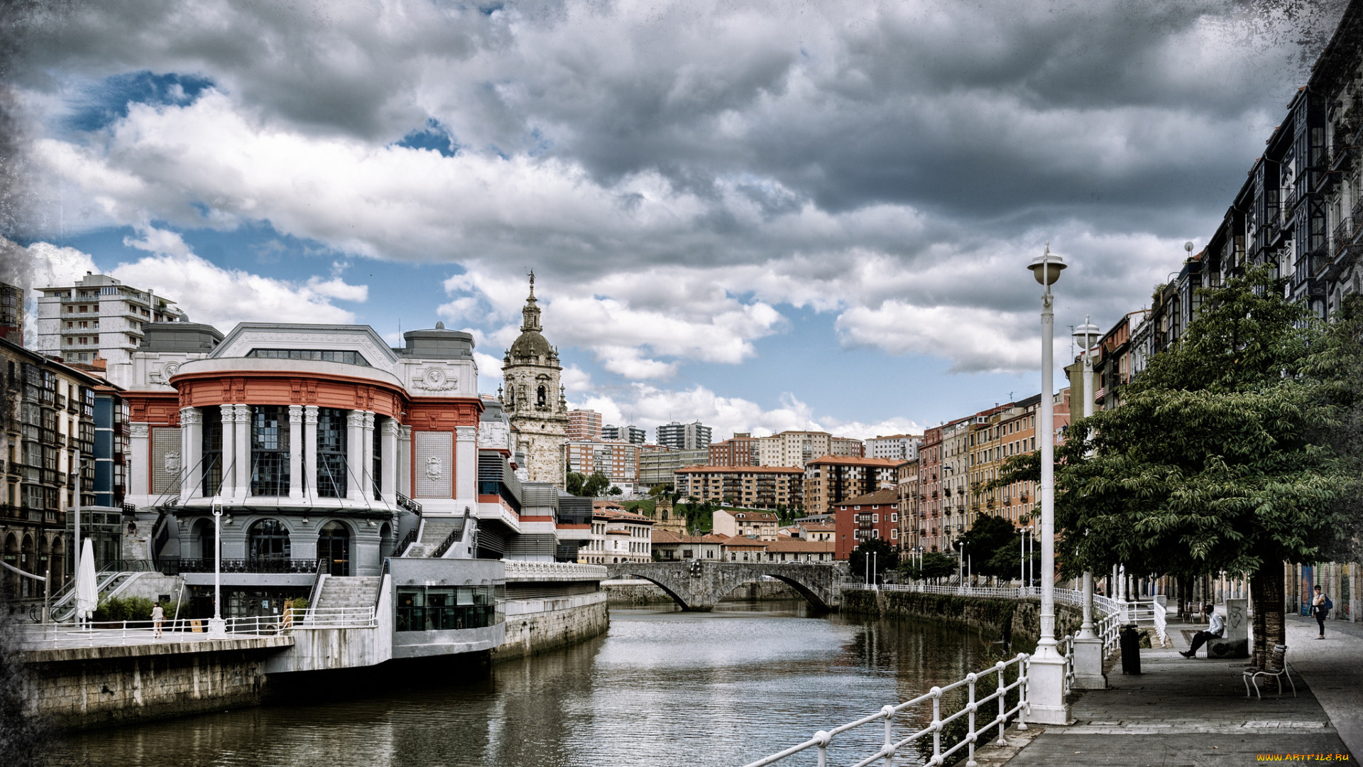 bilbao, города, -, улицы, , площади, , набережные, канал, набережная, здания