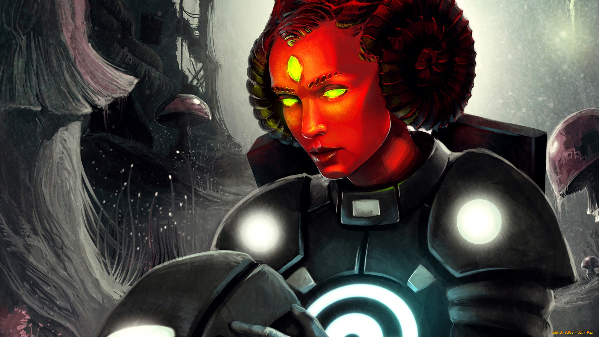 фэнтези, романтика, апокалипсиса, рога, костюм, лицо, арт, шлем, alexiuss, демон, капитан, doom, zee, captain, romantically, apocalyptic