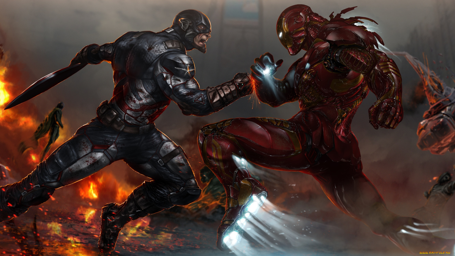 рисованное, комиксы, tony, stark, iron, man, marvel, comics, steven, rogers, captain, america