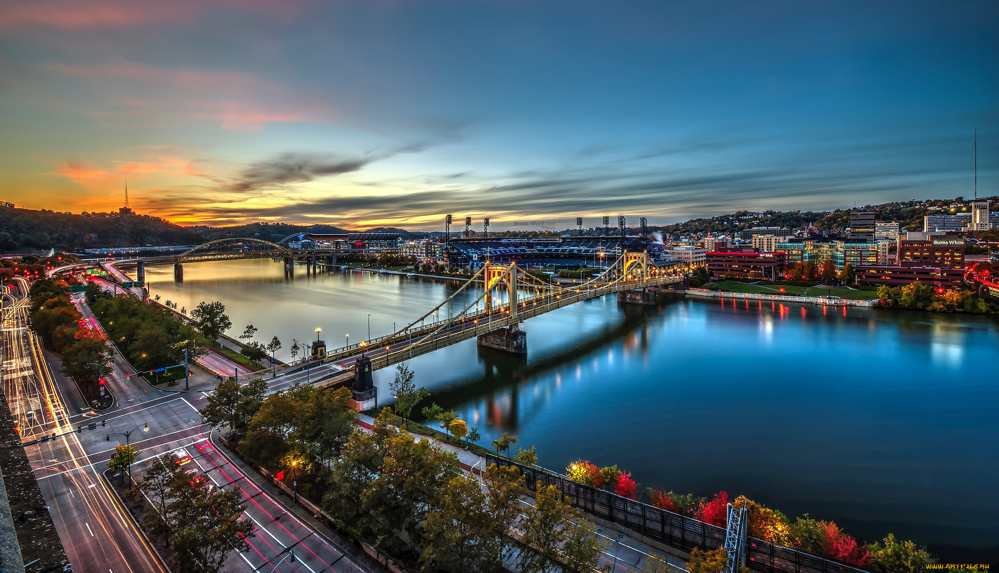 pittsburgh, города, питтсбург, , сша, мосты, река