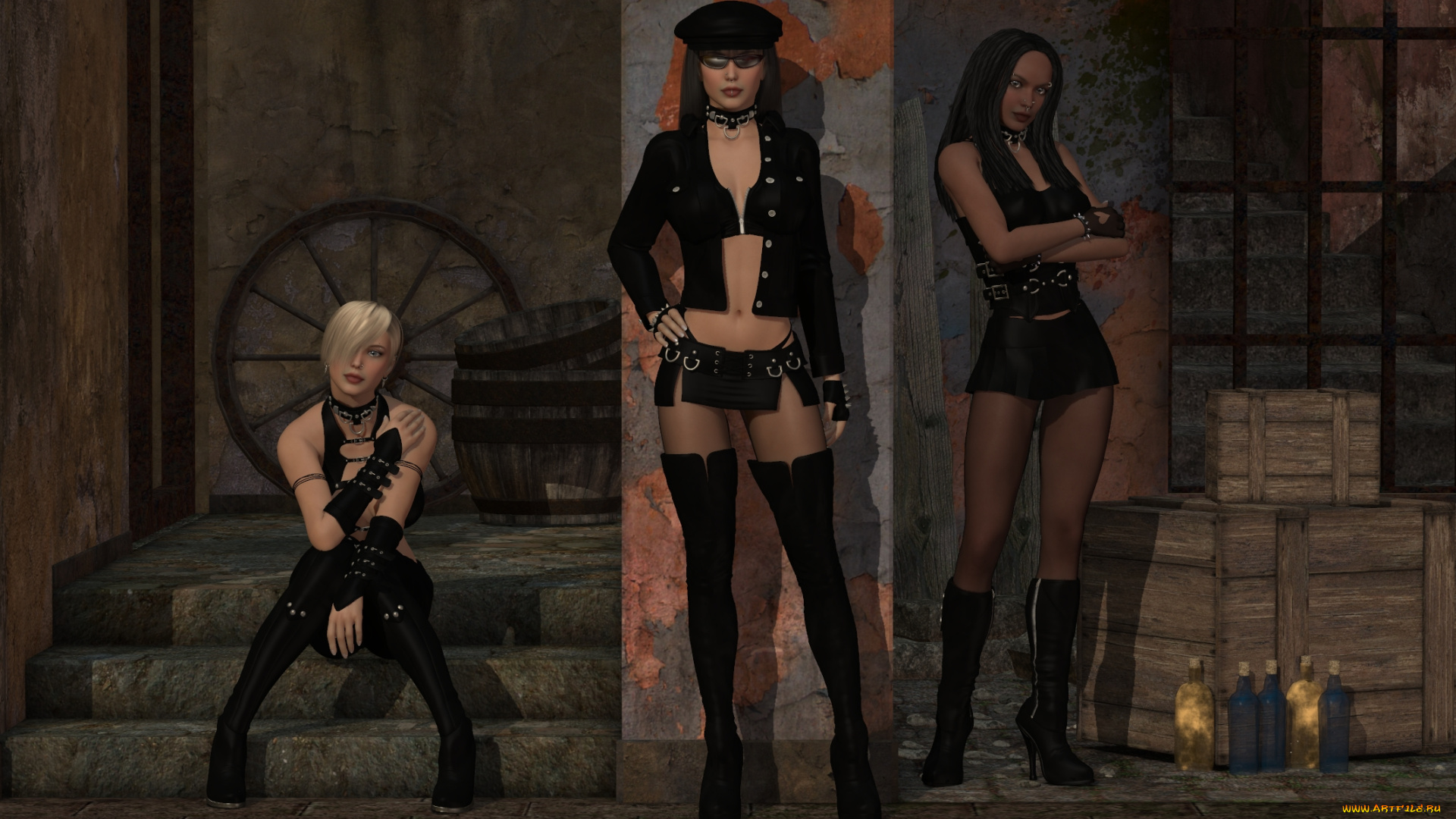 3д, графика, люди, , people, фон, взгляд, девушки