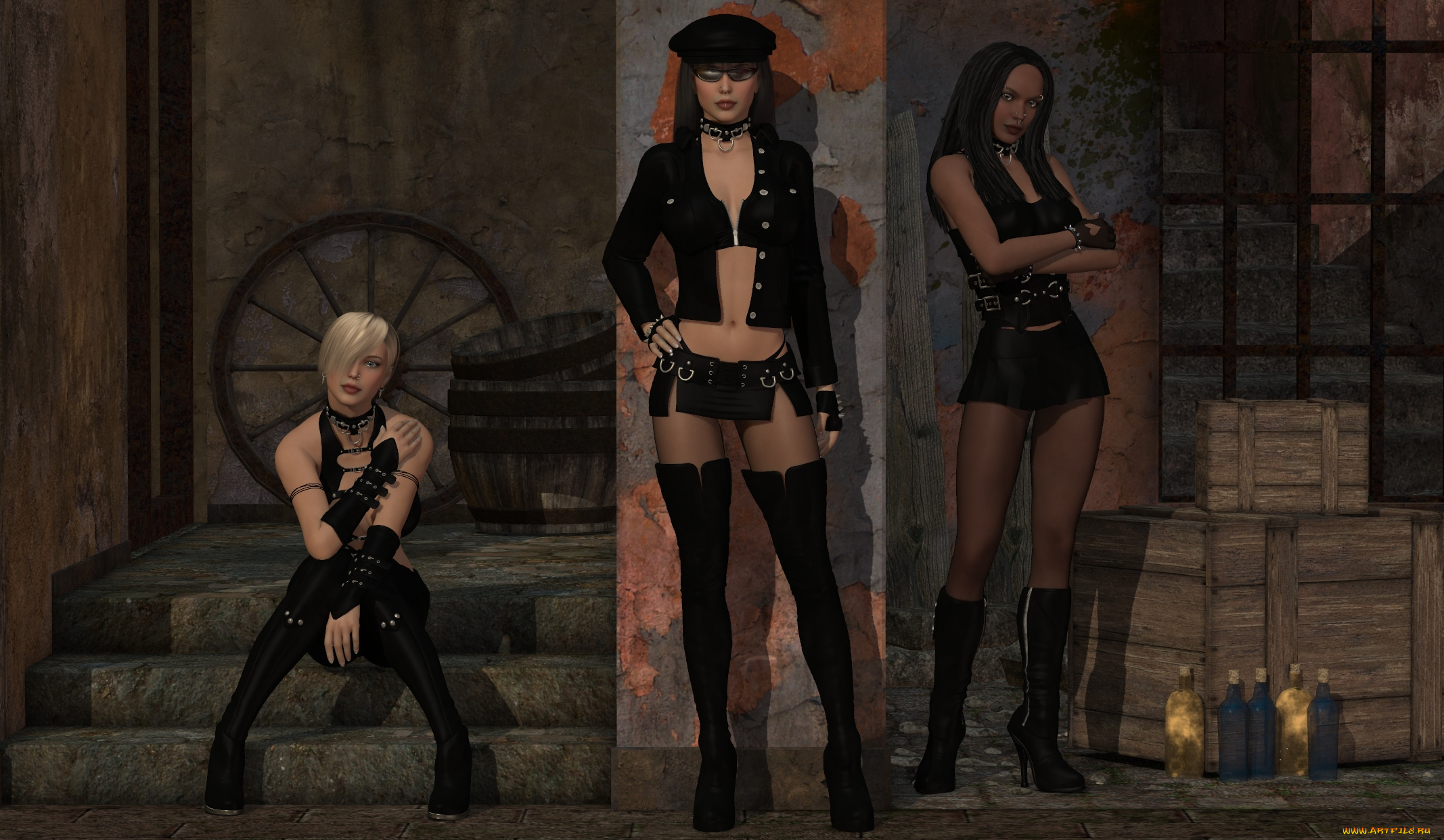 3д, графика, люди, , people, фон, взгляд, девушки