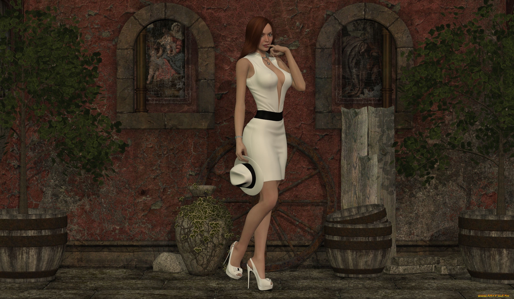 3д, графика, люди, , people, взгляд, девушка, фон