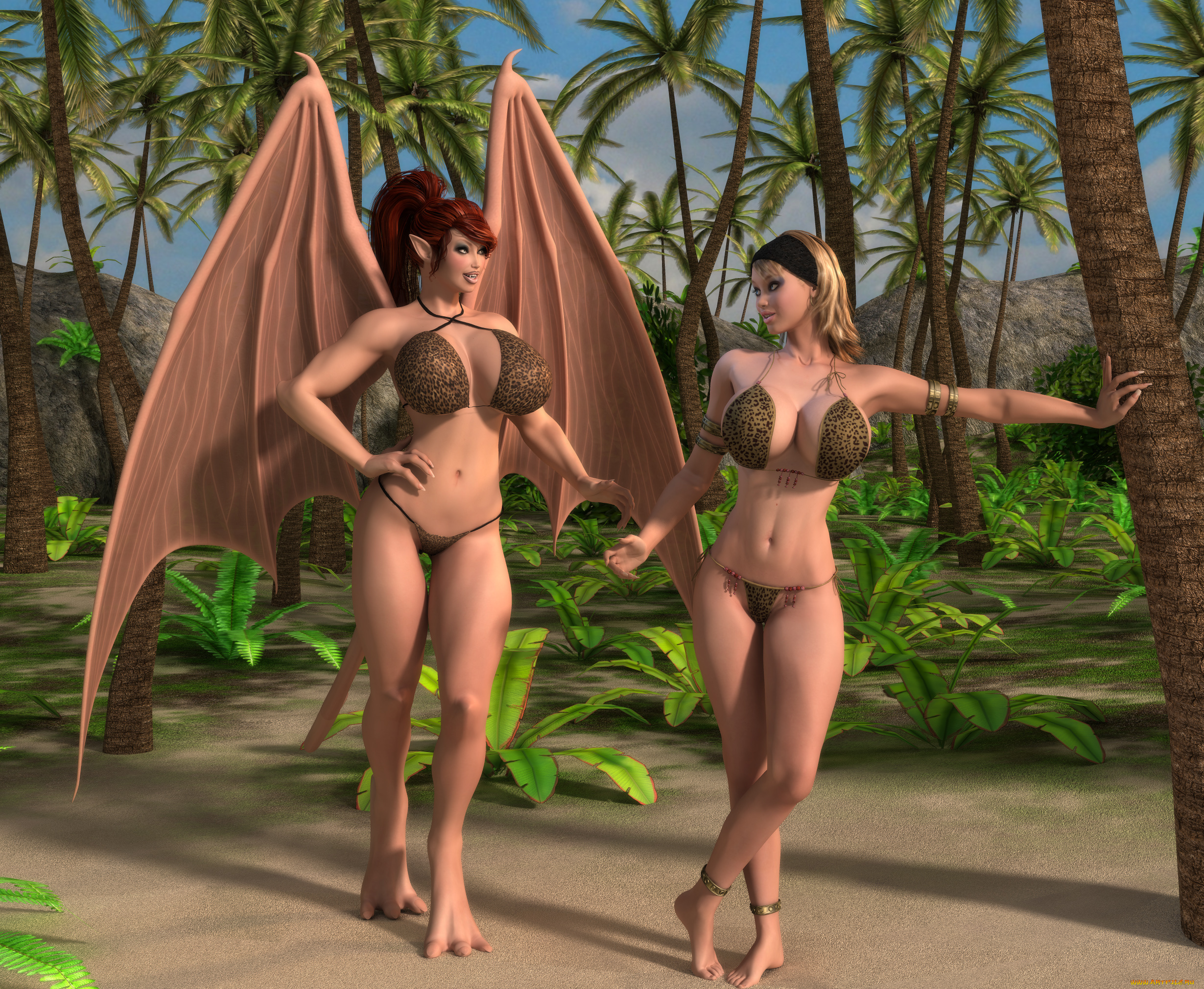 3д, графика, существа, , creatures, эльфийка, взгляд, фон