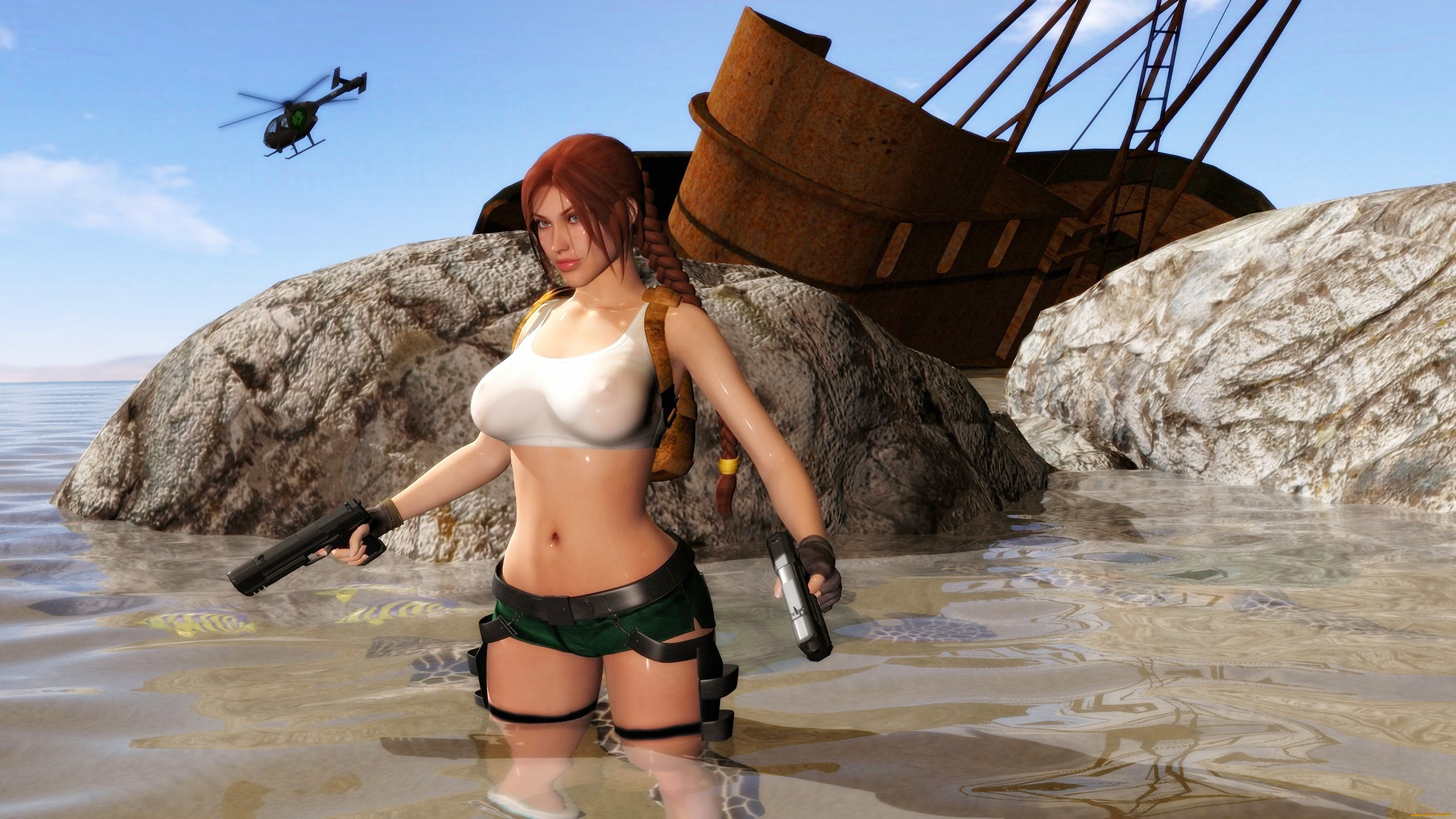 3д, графика, фантазия, , fantasy, фон, взгляд, девушка