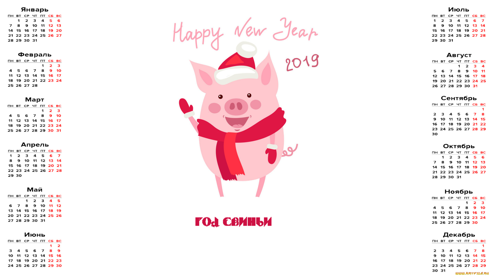 календари, праздники, , салюты, свинья, шарф, шапка, поросенок