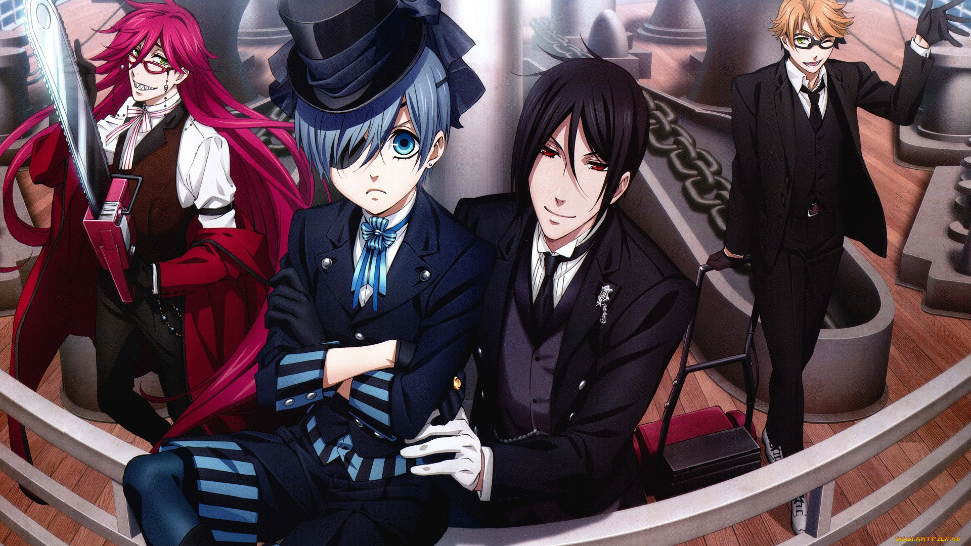 аниме, kuroshitsuji, тёмный, дворецкий