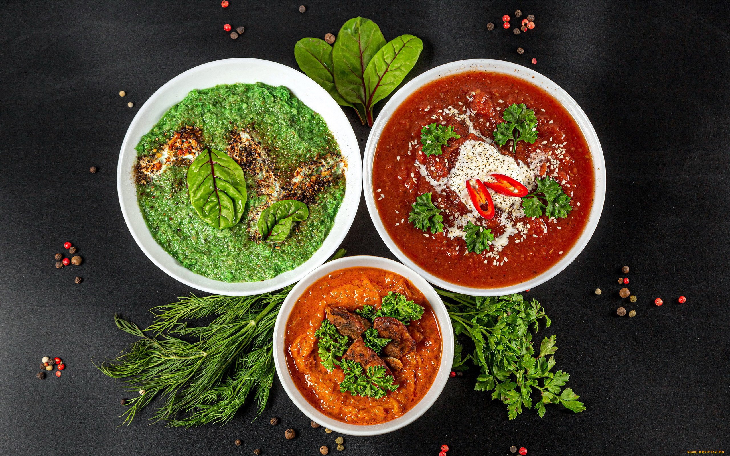 еда, первые, блюда, первые, блюда, супы, ассорти, укроп, петрушка