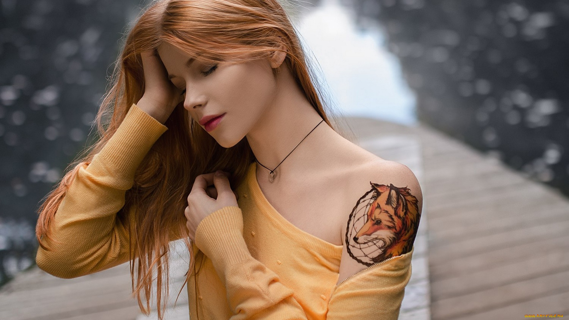 anastasia, zhilina, девушки, анастасия, жилина, anastasia, zhilina, татуировка, тату, лиса, волосы, причёска, анастасия, жилина, девушка, модель, стройная, сексуальная, секси, рыжеволосая, поза, фотосессия, фигура