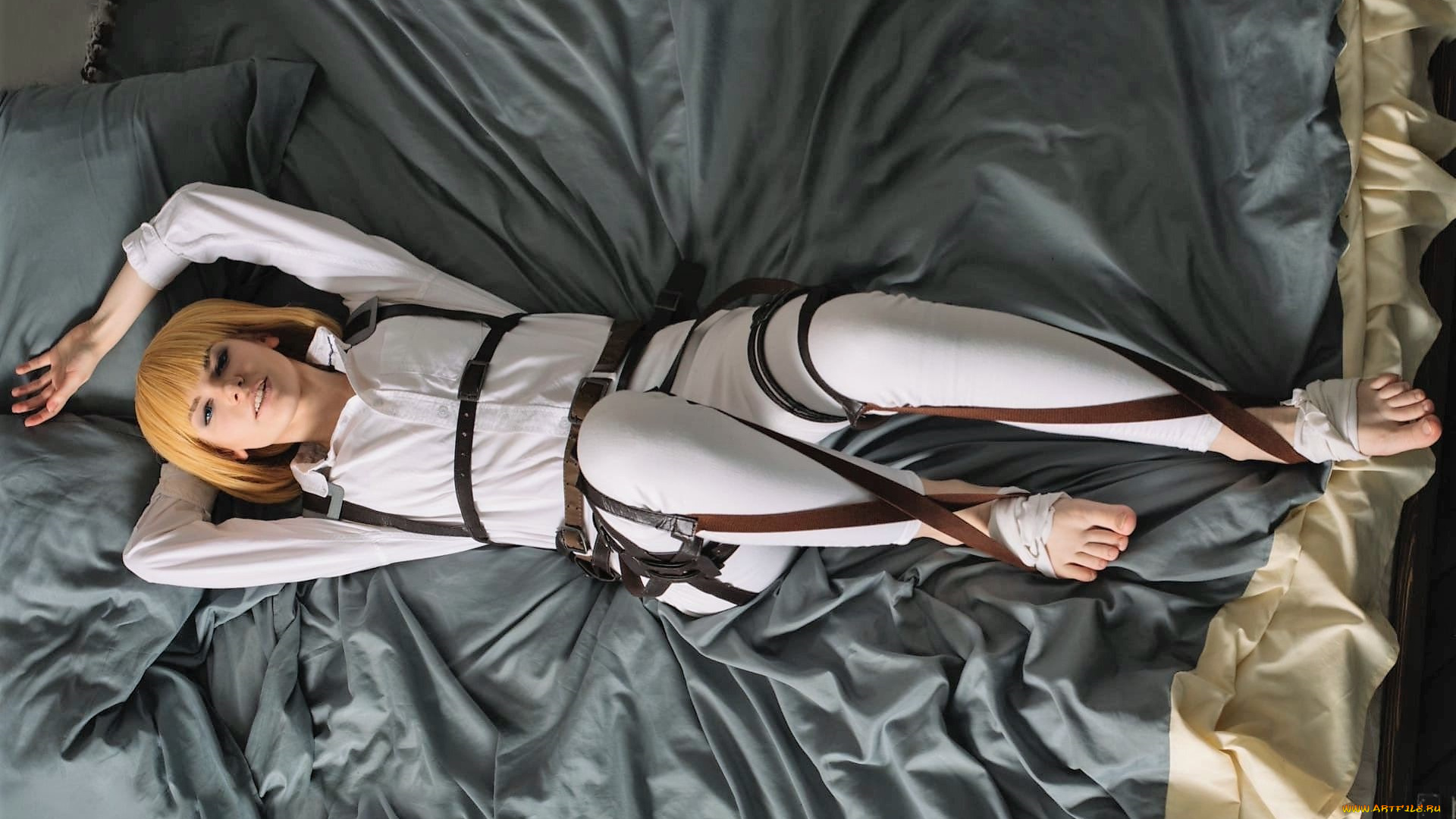 девушки, симонет, секунова, образ, костюм, постель, ремни